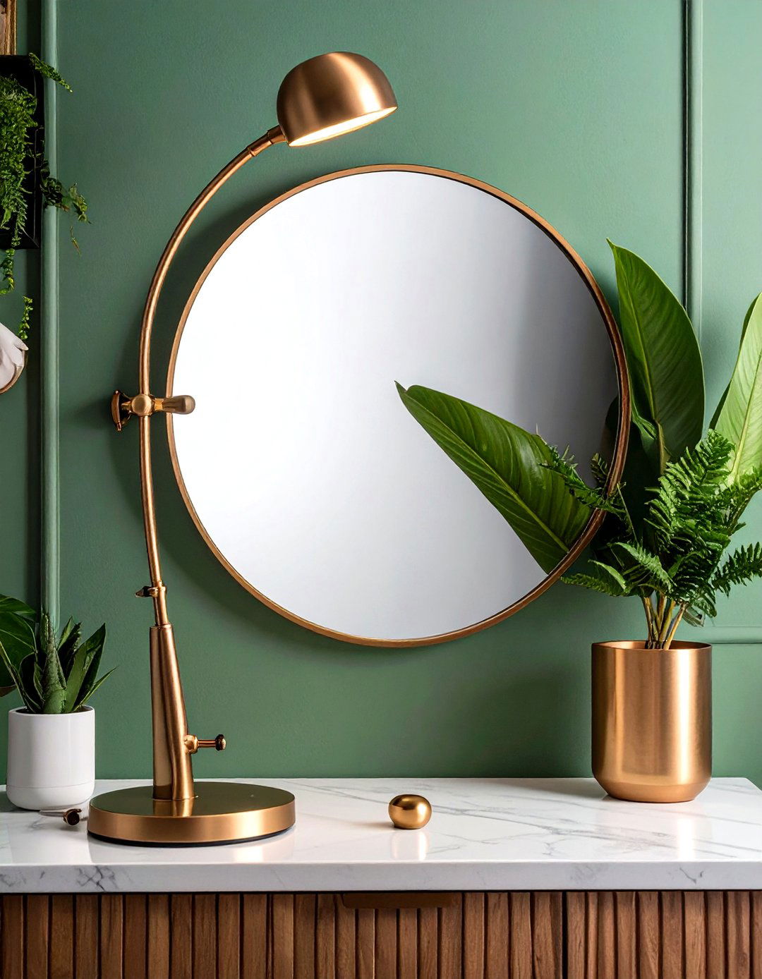 Bronze magnifying mirror - 30 bronze bathroom ideas