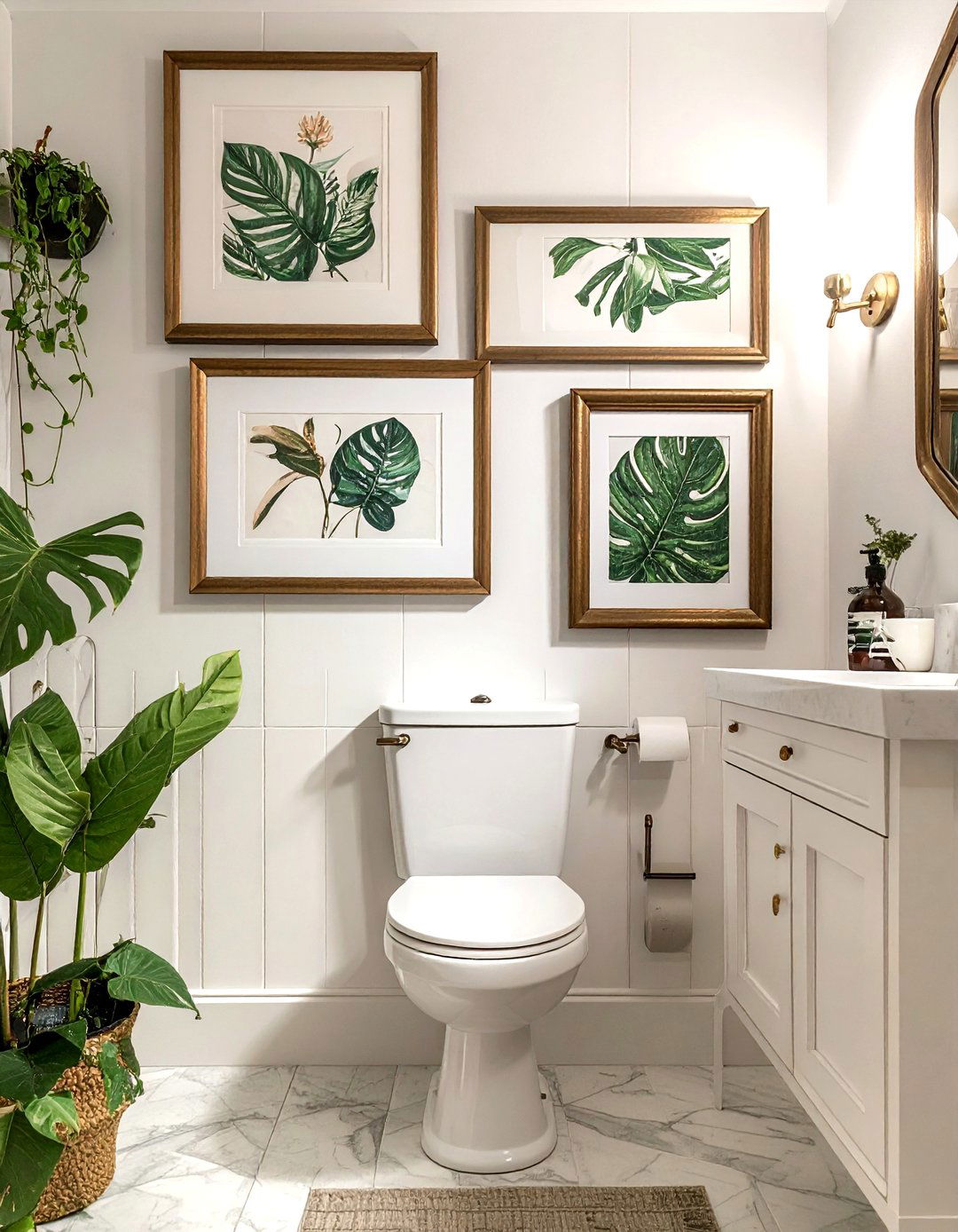 Bronze picture frame decor - 30 bronze bathroom ideas