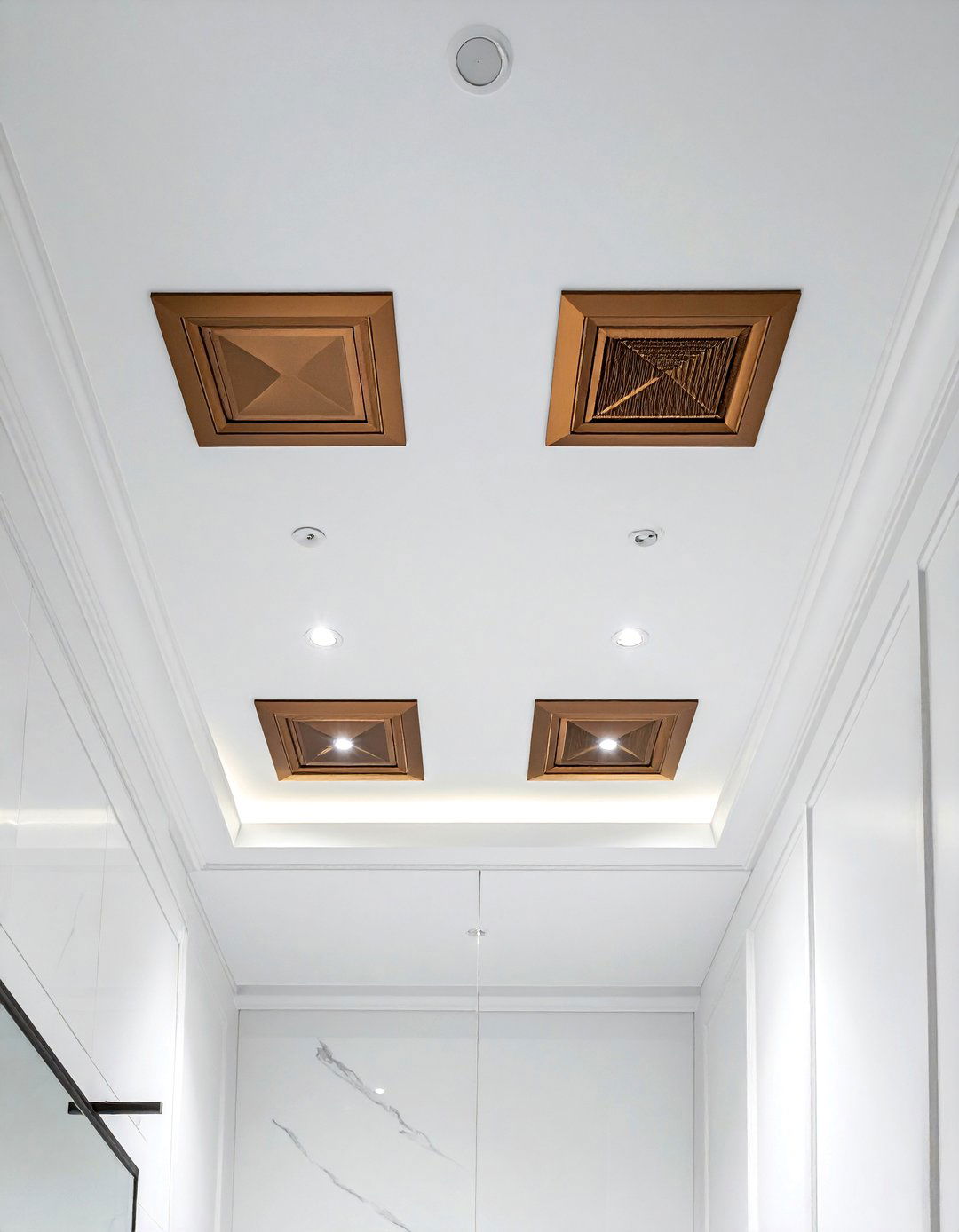 Bronze recessed lighting trim - 30 bronze bathroom ideas