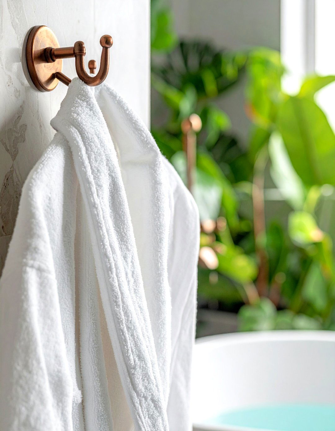 Bronze robe hook - 30 bronze bathroom ideas