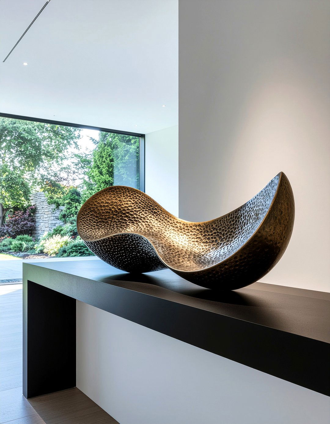 Bronze sculpture decor - 30 metal accent living room ideas