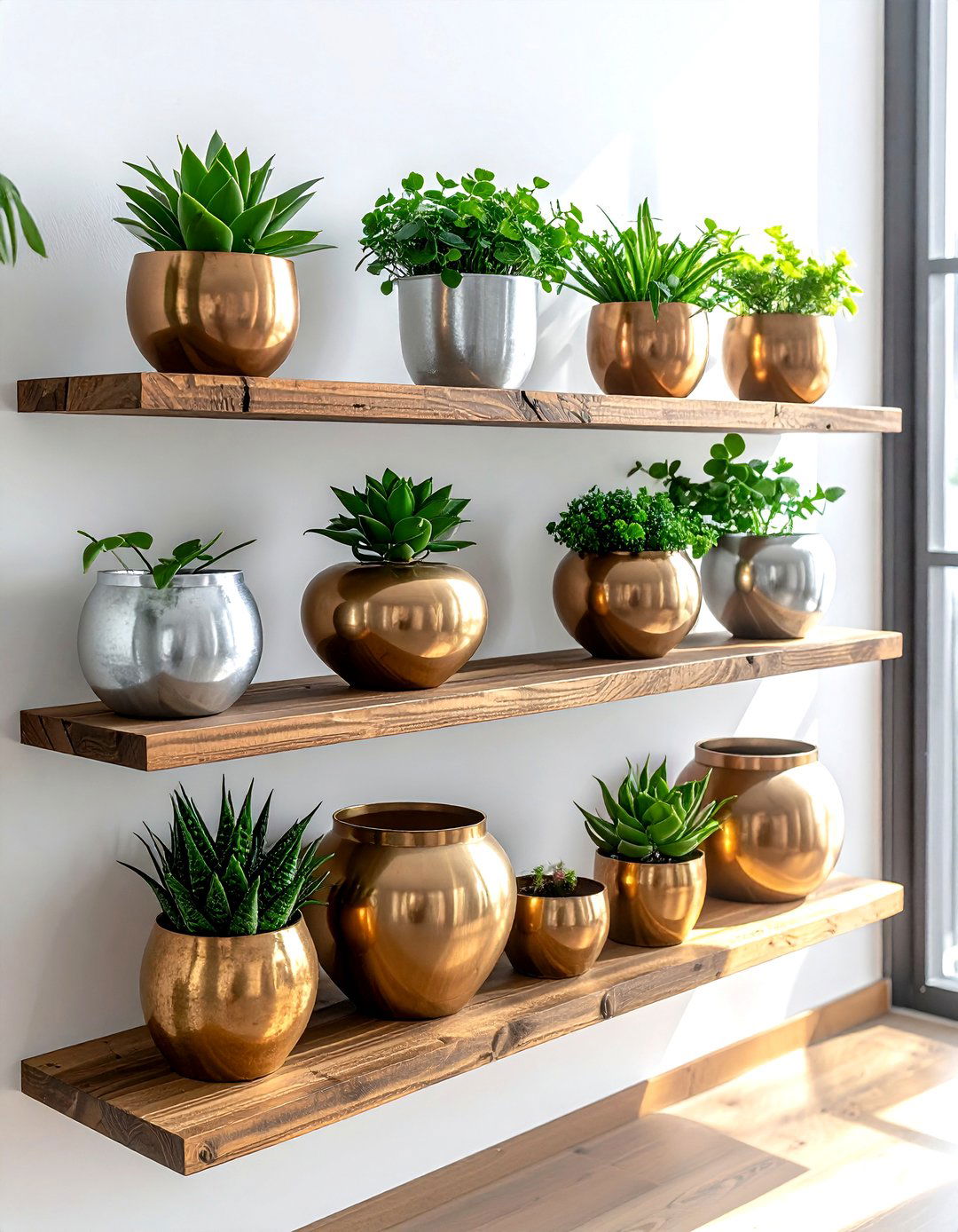 Bronze silver planter pot - 30 mixed metal decor ideas