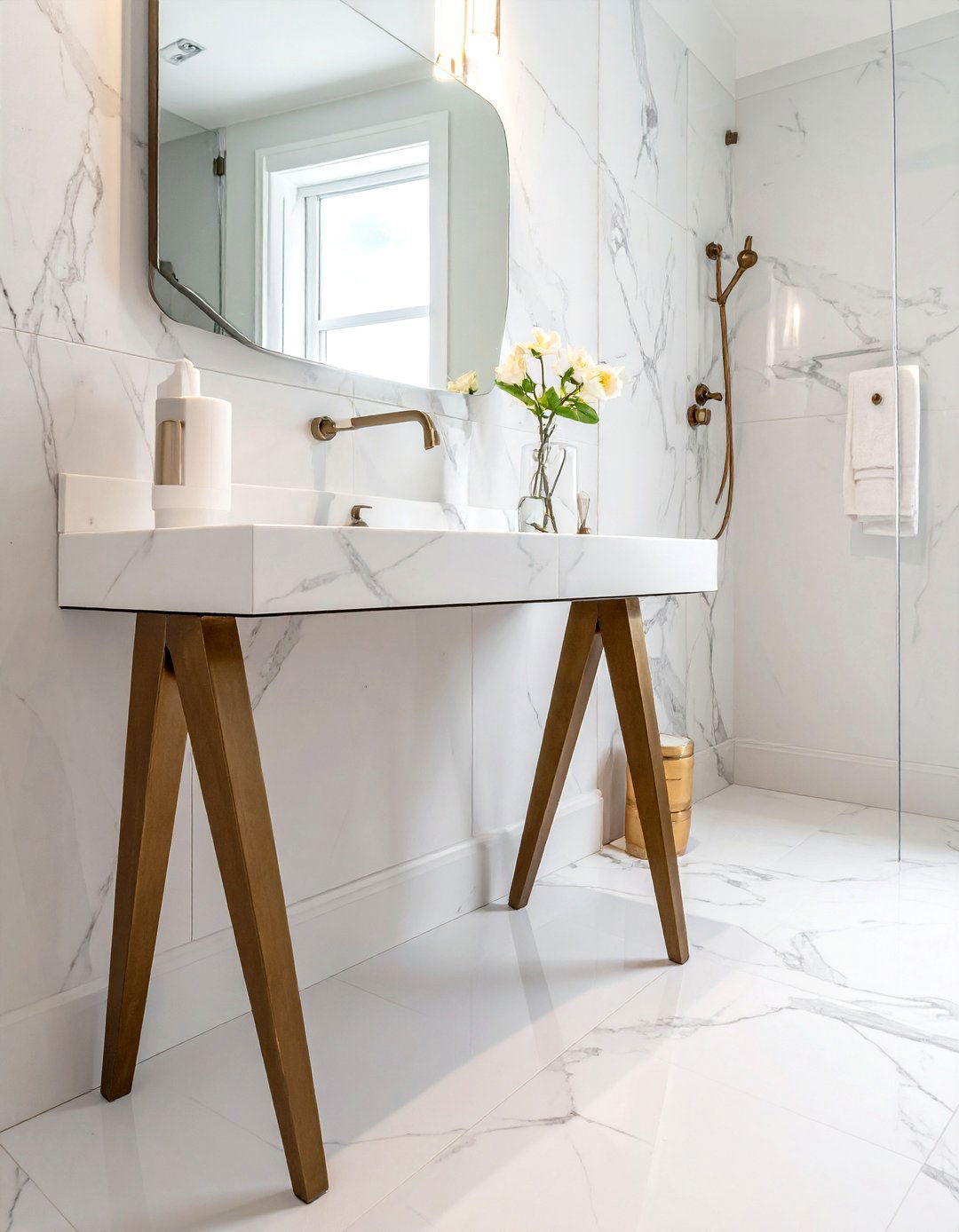 Bronze vanity legs - 30 bronze bathroom ideas