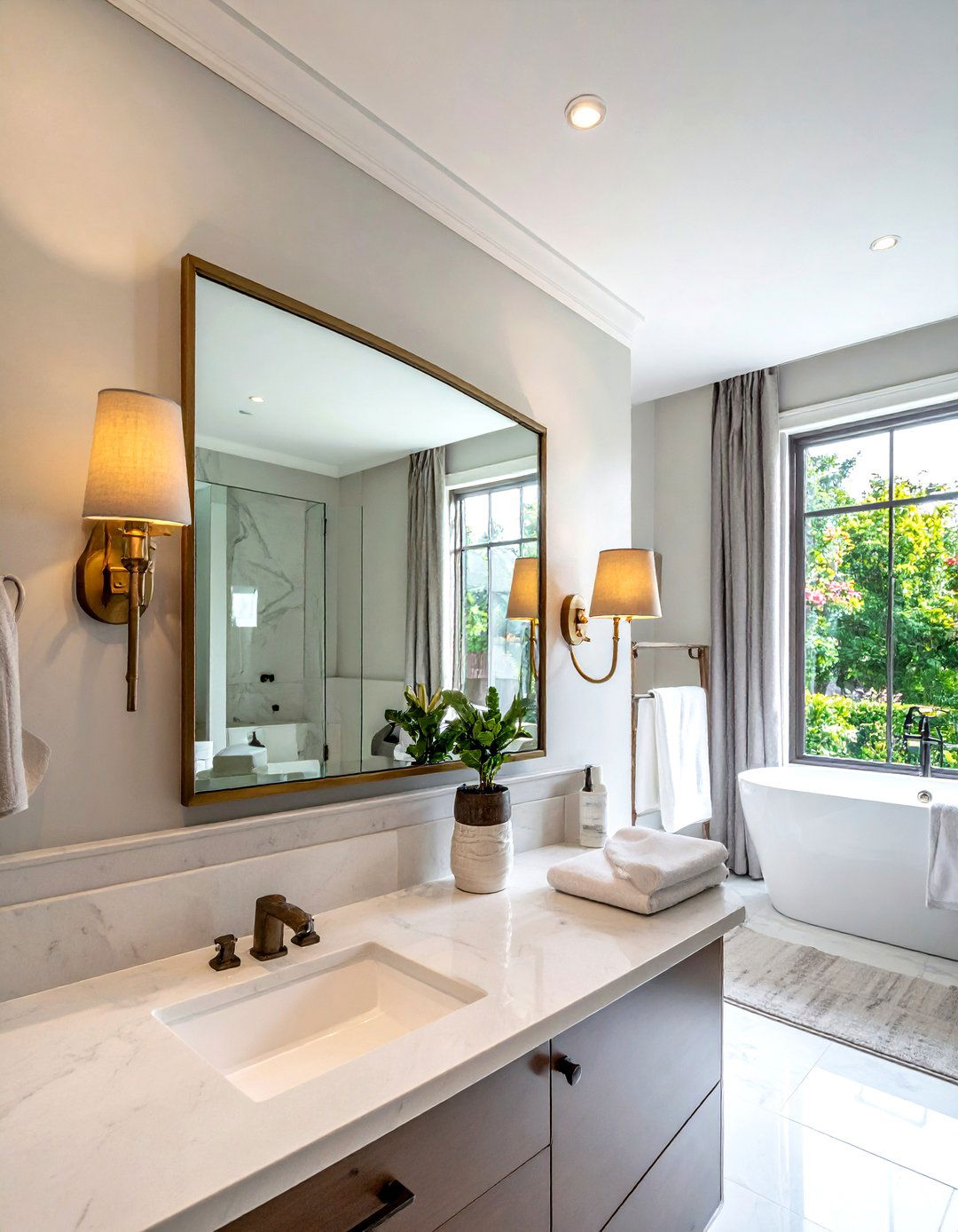 Bronze wall sconce - 30 bronze bathroom ideas