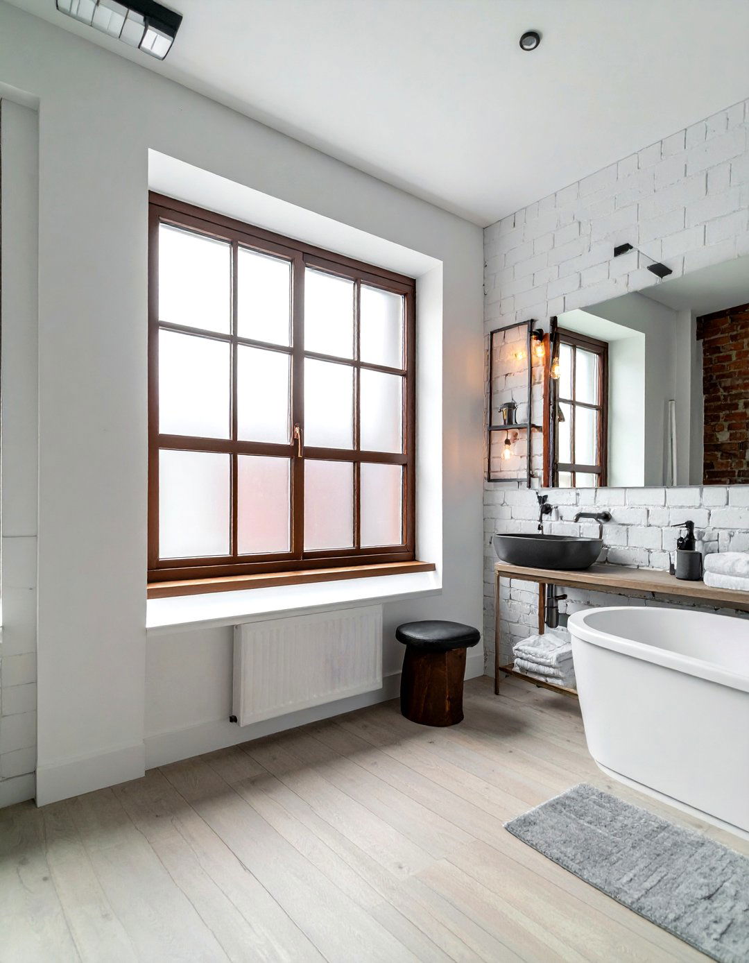 Bronze window frame - 30 bronze bathroom ideas