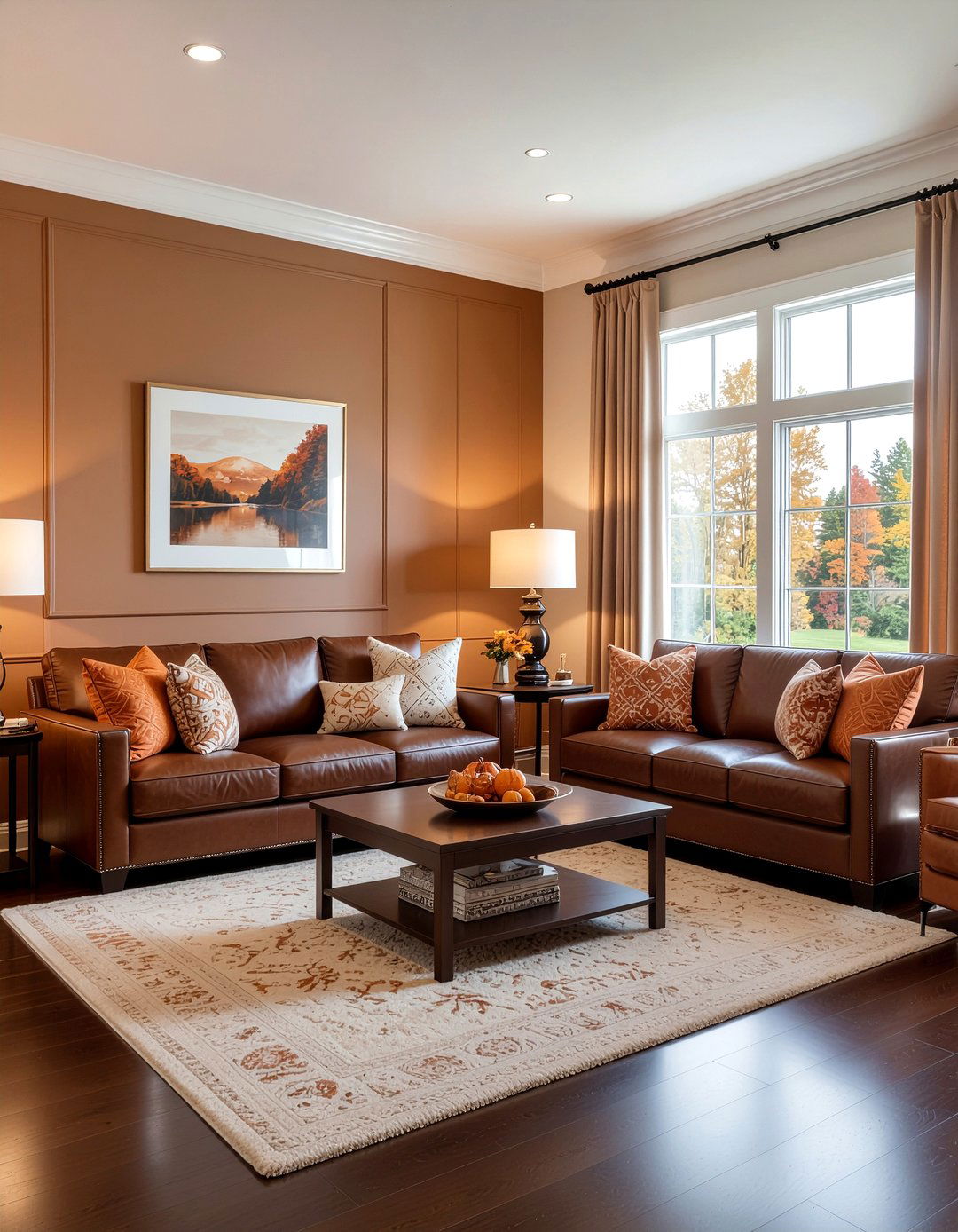 Brown And Orange Living Room - 30 chocolate living room ideas