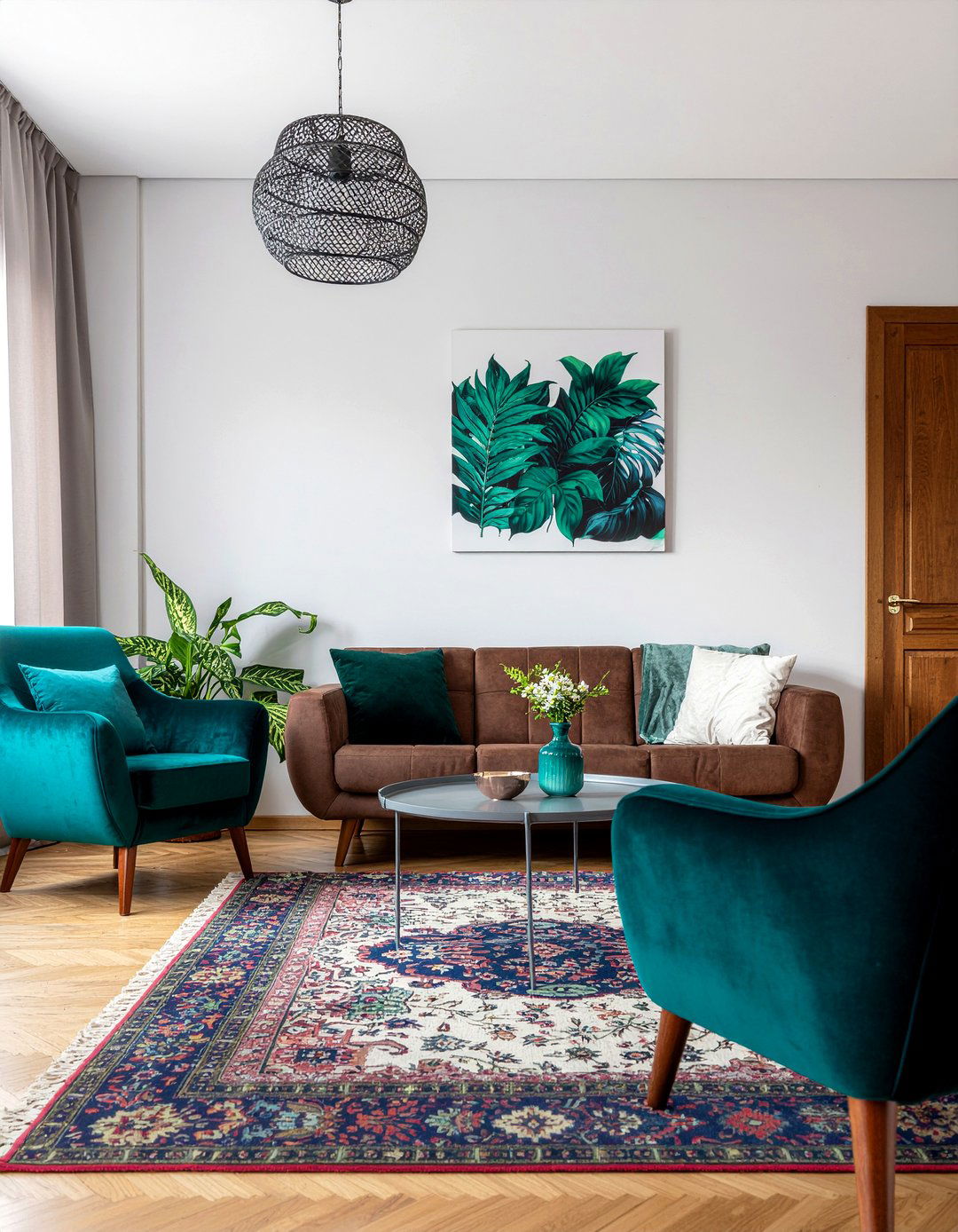 Brown And Teal Living Room - 30 chocolate living room ideas