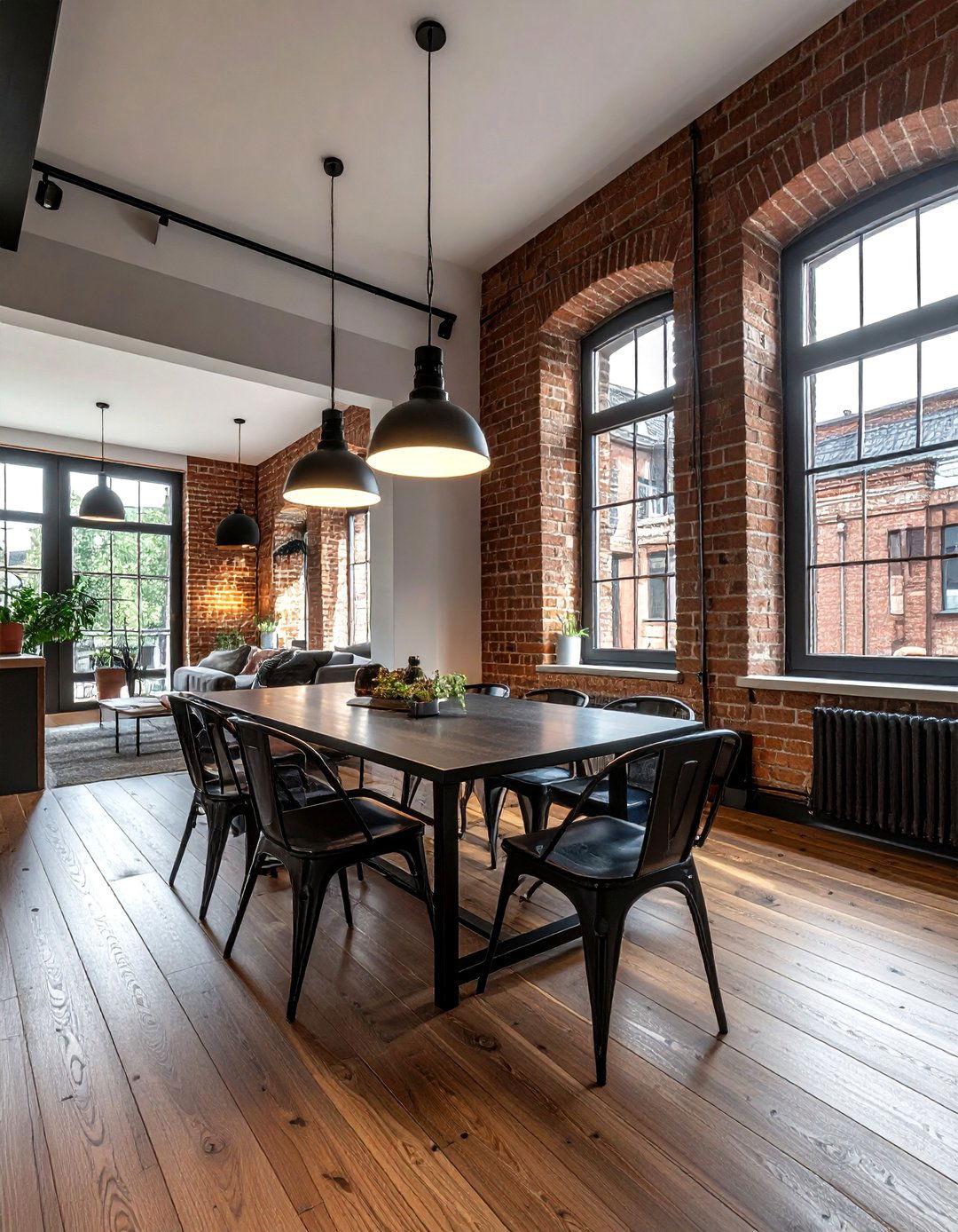 Brown Brick Wall - 30 brown dining room ideas