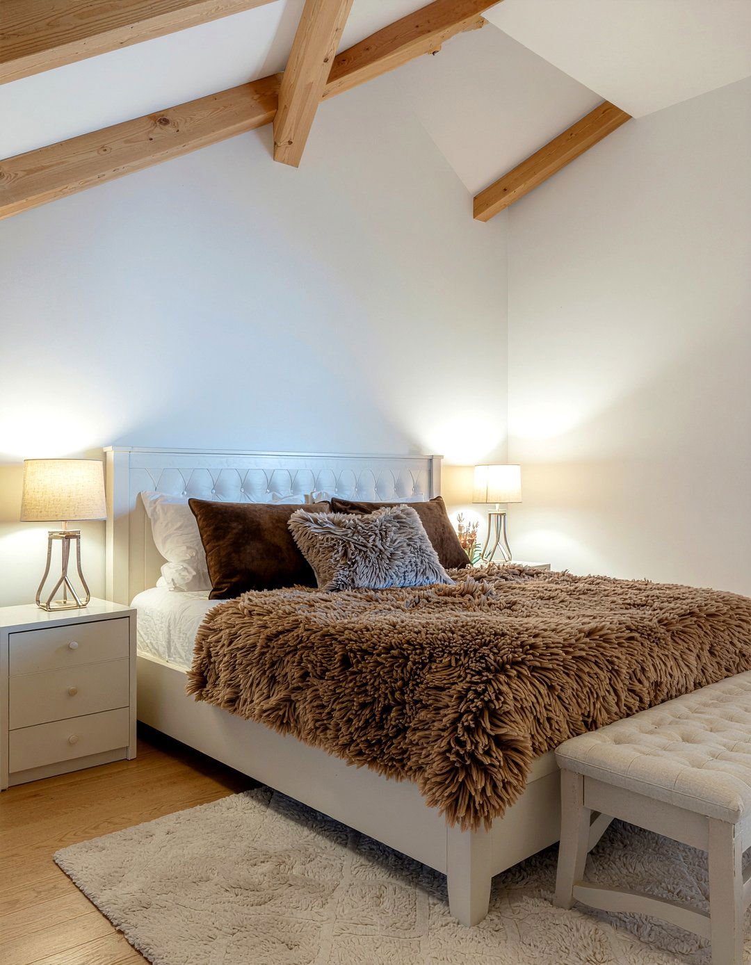 Brown Faux Fur Bedroom Theme - 30 faux fur bedroom ideas