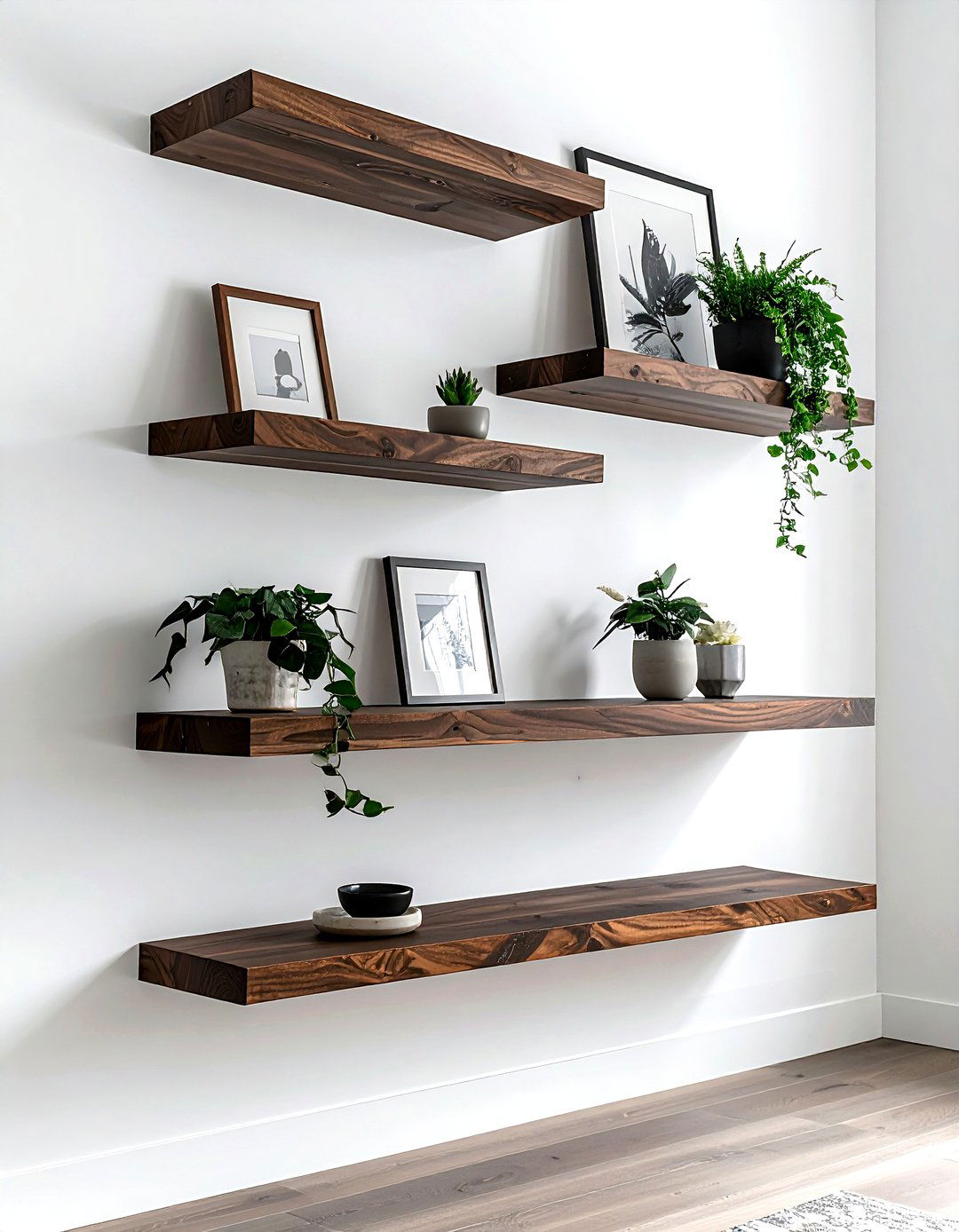 Brown Floating Shelves - 30 brown decor ideas