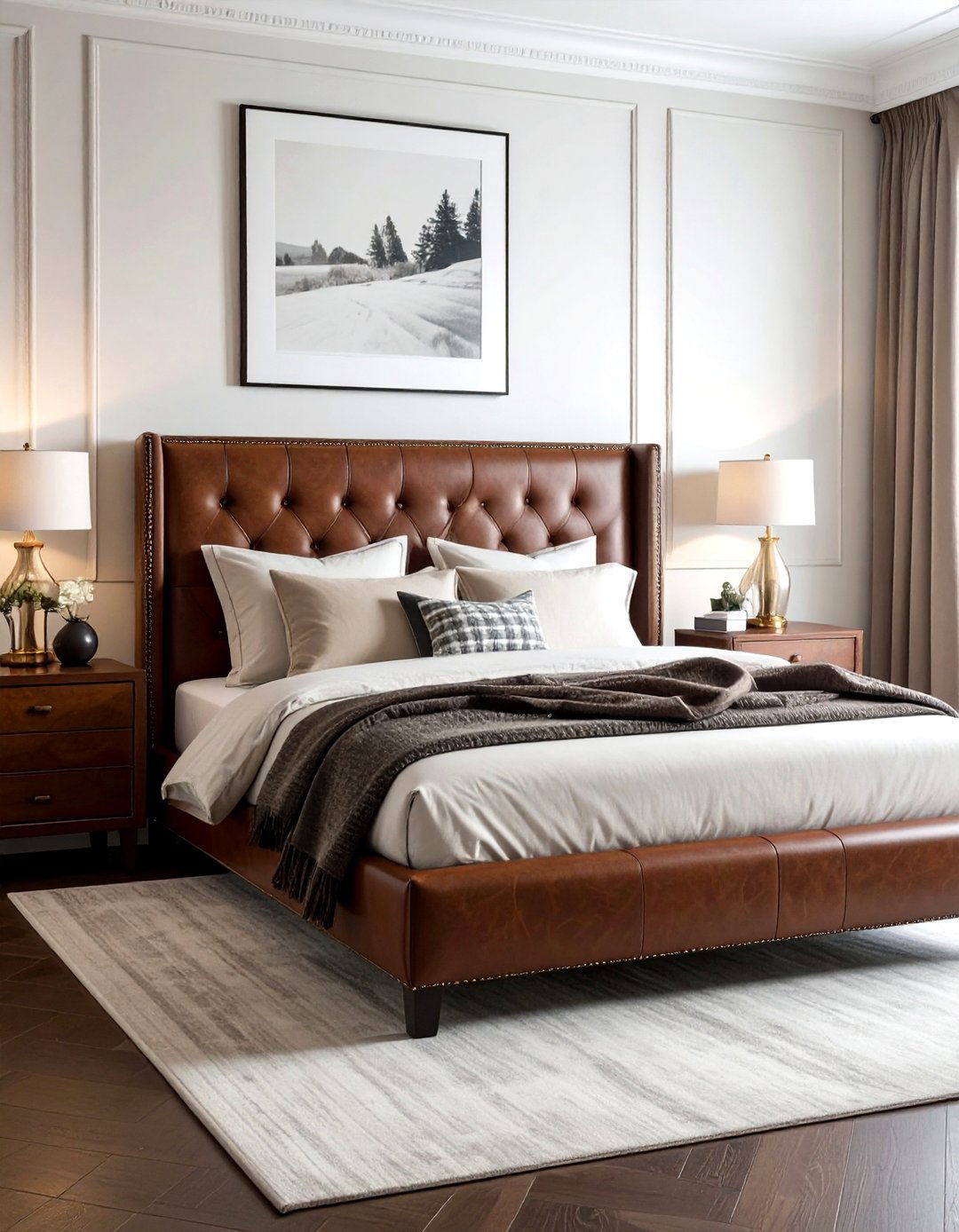 Brown Leather Bedroom - 30 brown bedroom ideas