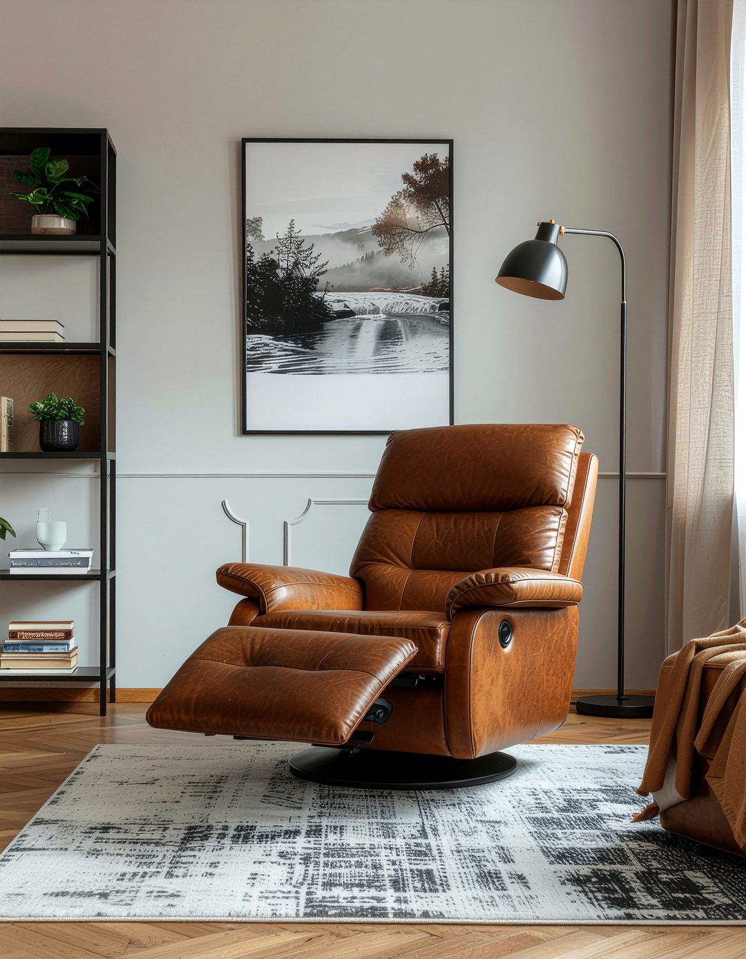 Brown Leather Recliner - 30 chocolate living room ideas
