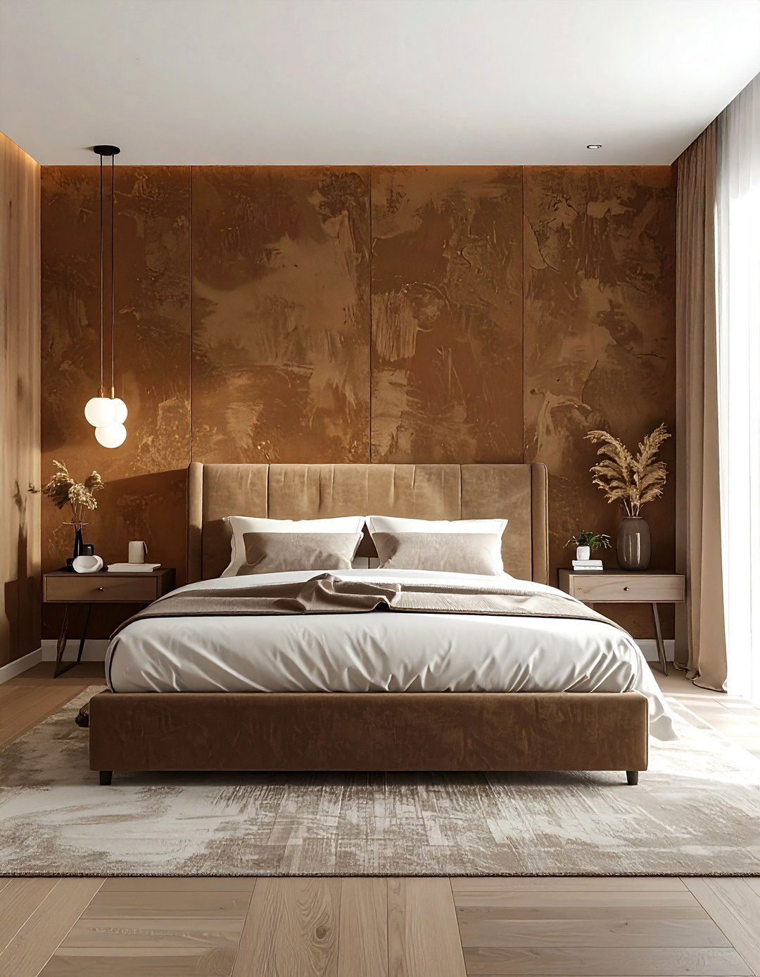 Brown Textured Wallpaper Bedroom - 30 brown bedroom ideas