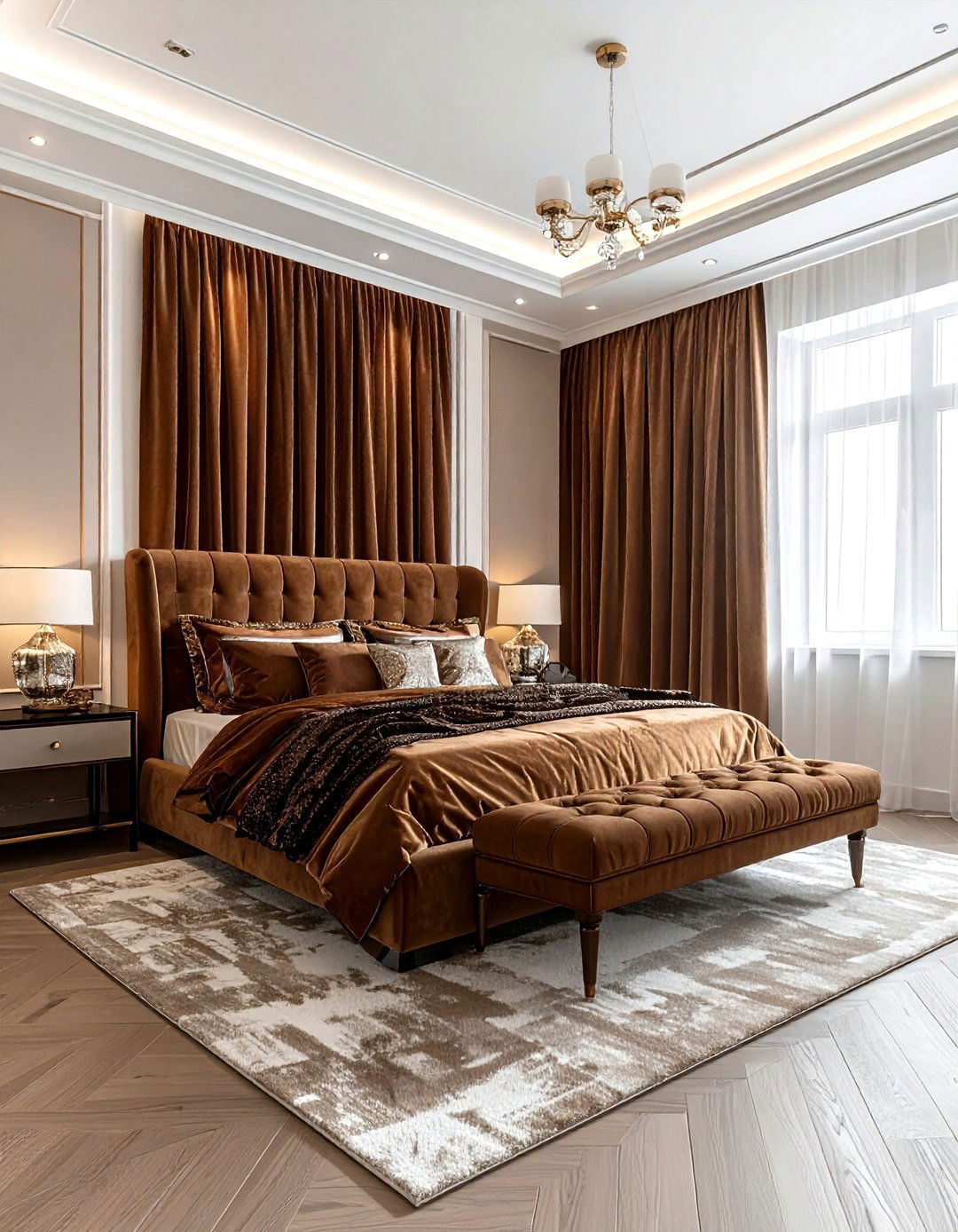 Brown Velvet Bedroom - 30 brown bedroom ideas