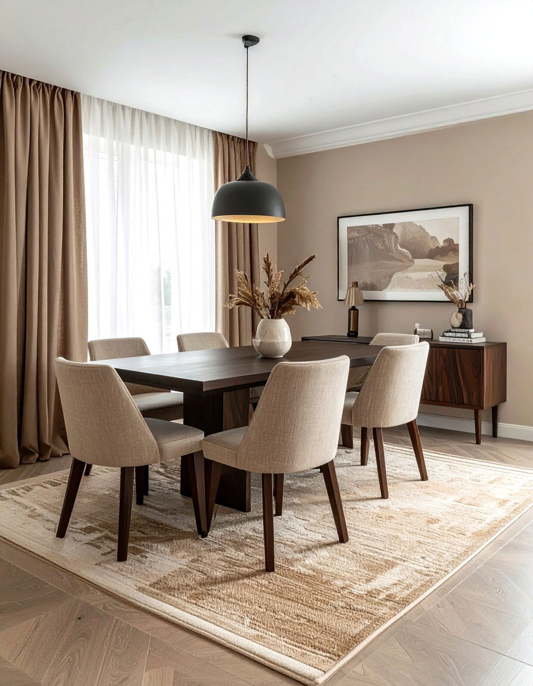Brown and Beige Dining Room - 30 brown dining room color schemes