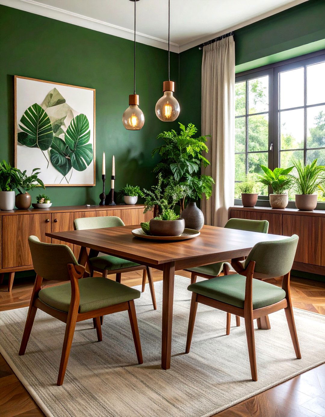 Brown and Green Dining Room - 30 brown dining room color schemes