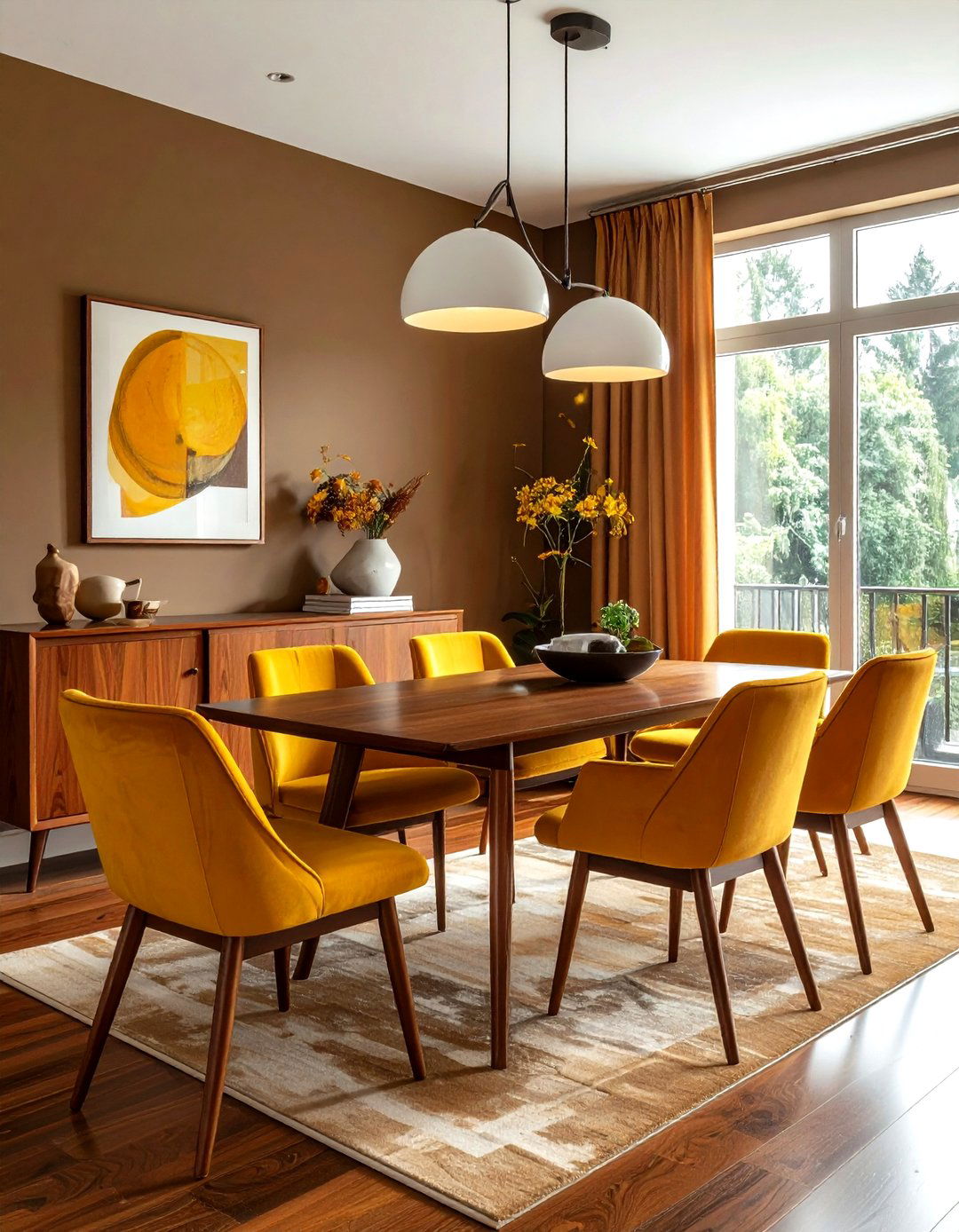 Brown and Mustard Dining Room - 30 brown dining room color schemes