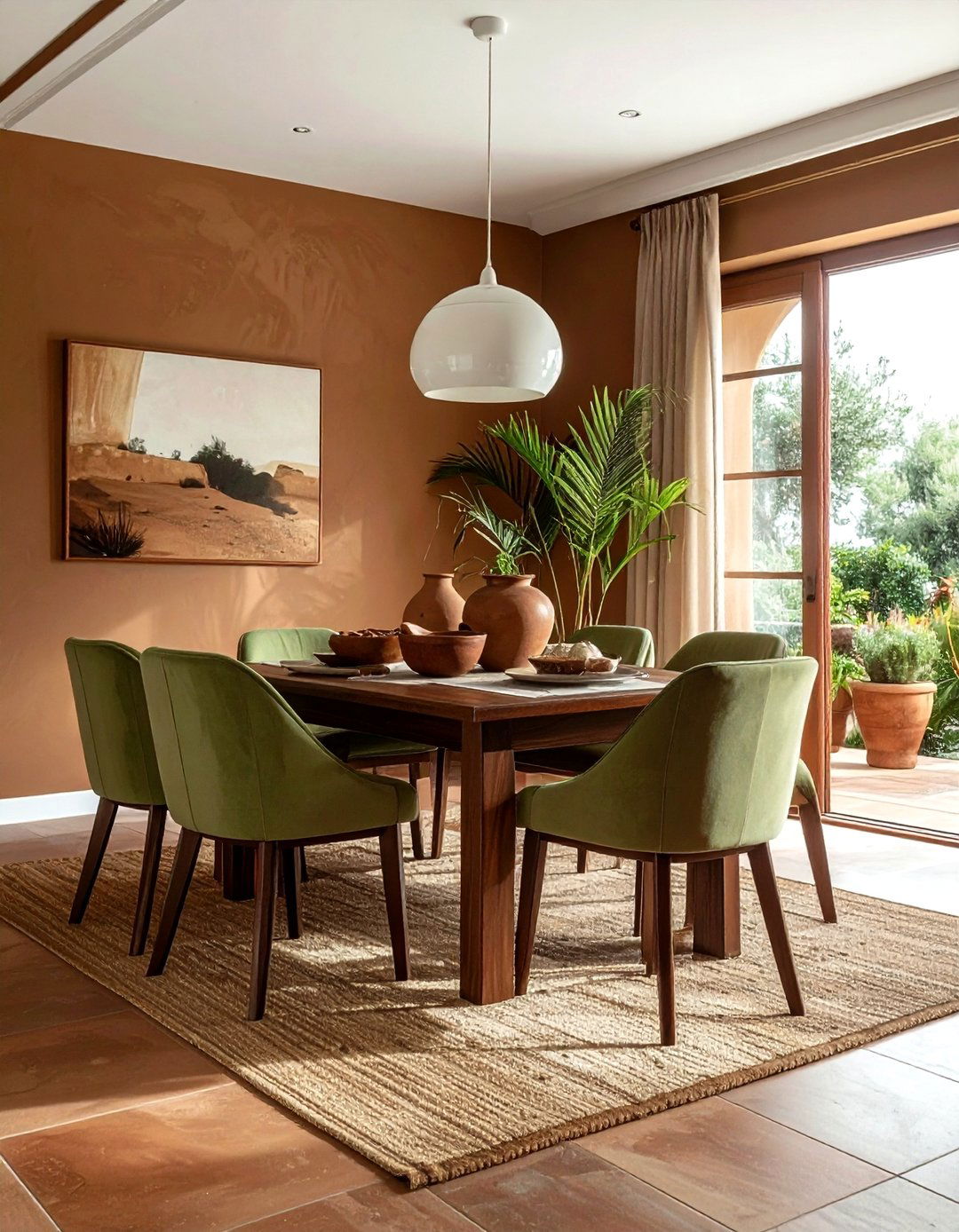 Brown and Olive Dining Room - 30 brown dining room color schemes