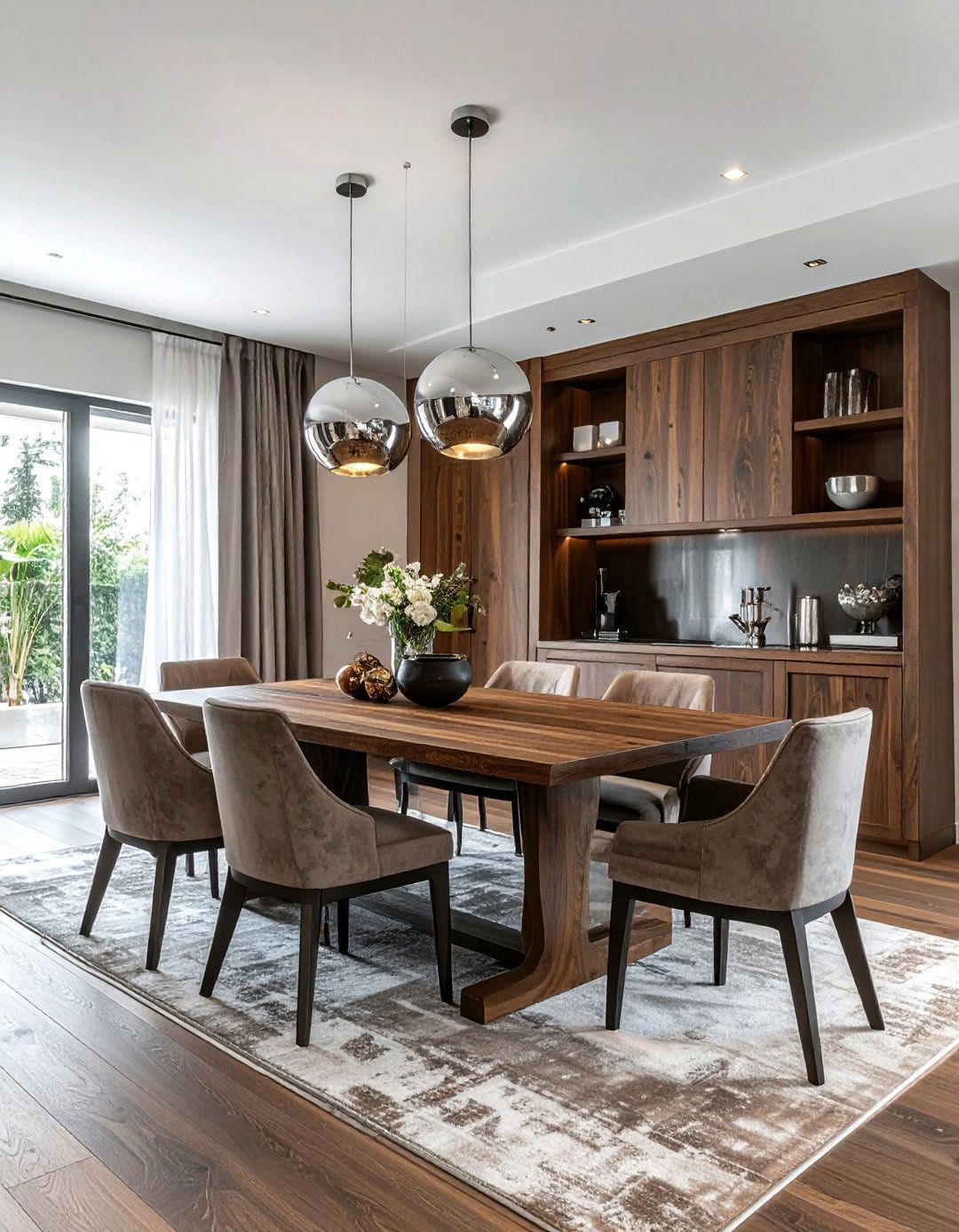 Brown and Silver Dining Room - 30 brown dining room color schemes