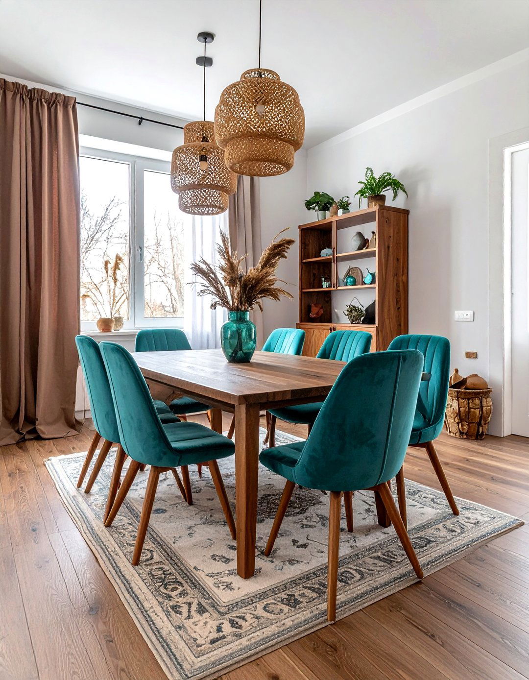 Brown and Turquoise Dining Room - 30 brown dining room color schemes
