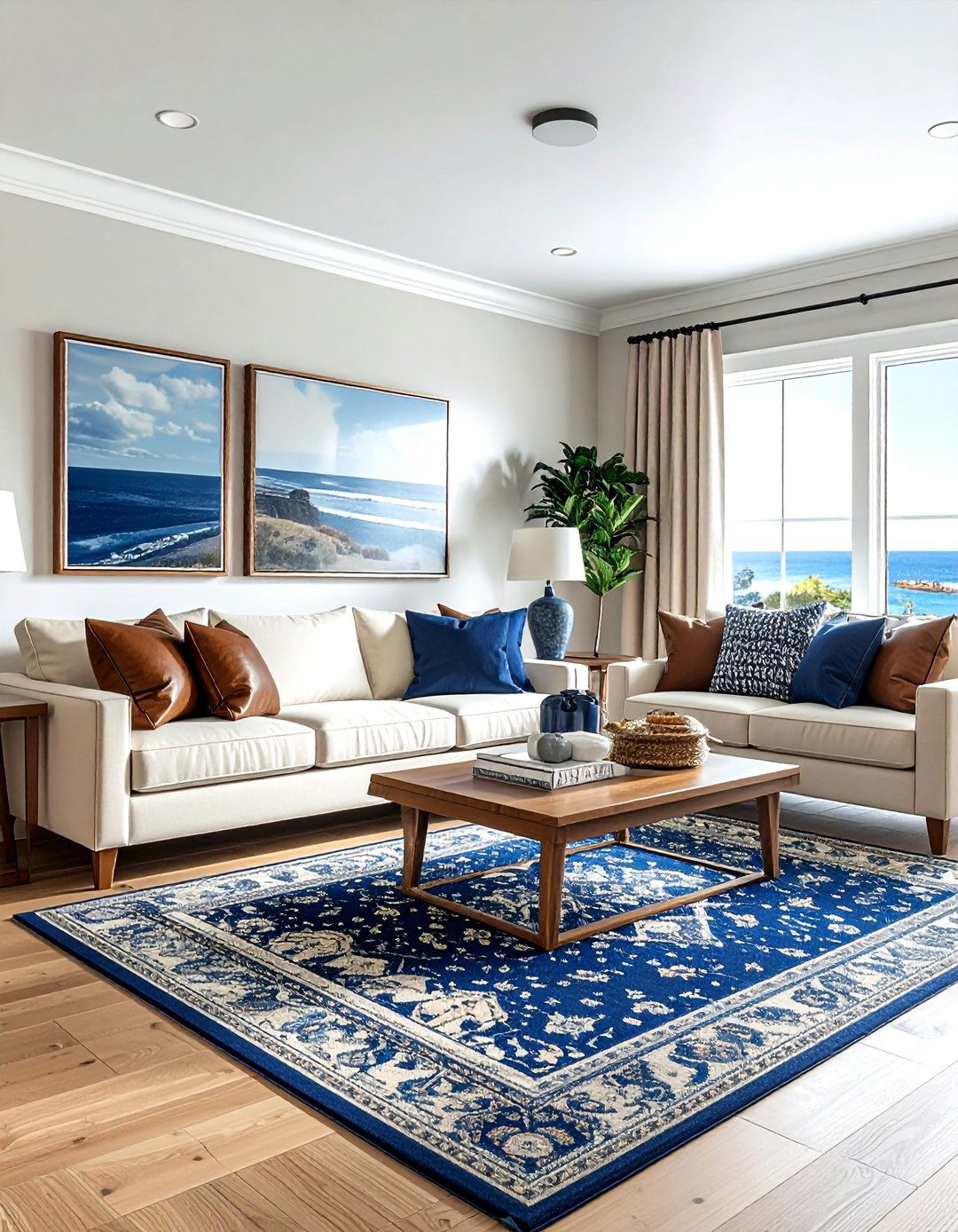 Brown and blue living room - 30 brown living room ideas