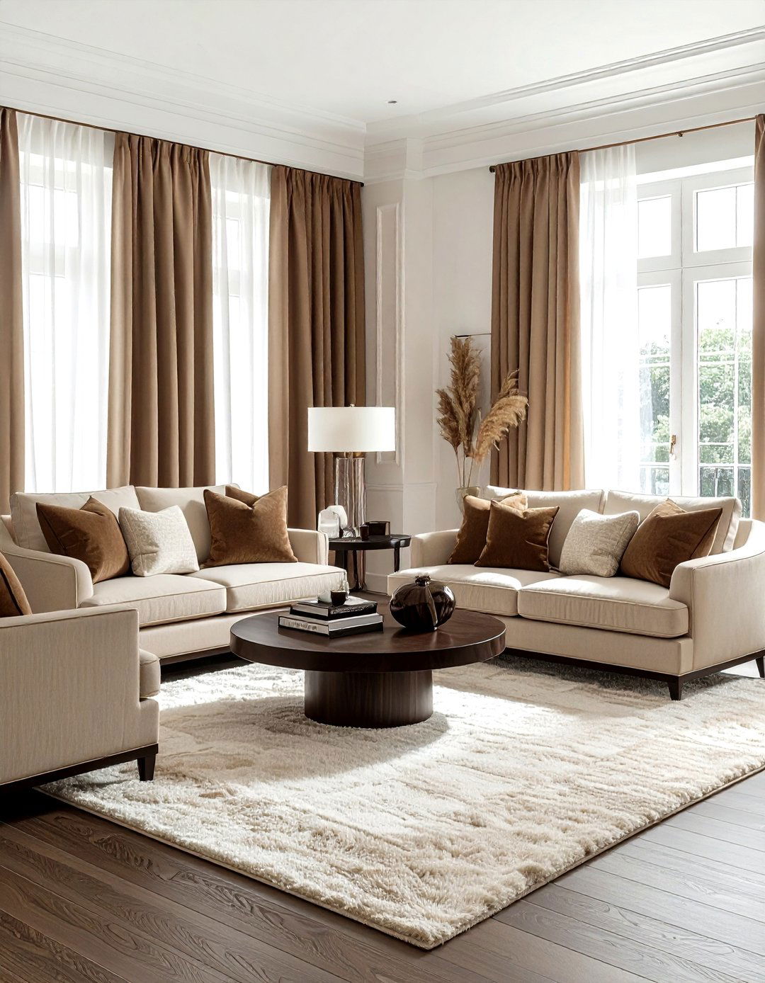 Brown and cream living room - 30 brown living room ideas
