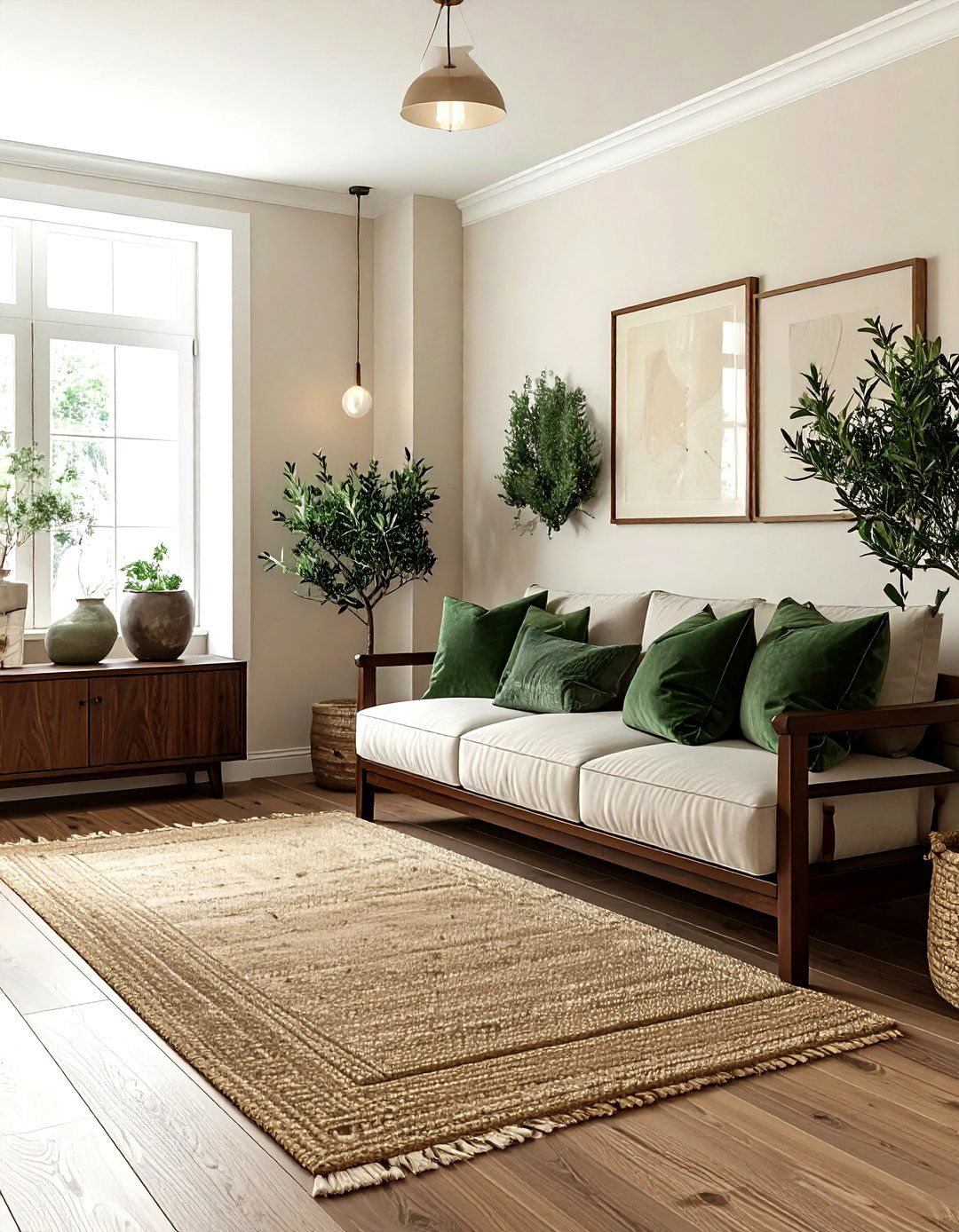 Brown and sage green decor - 30 brown living room ideas