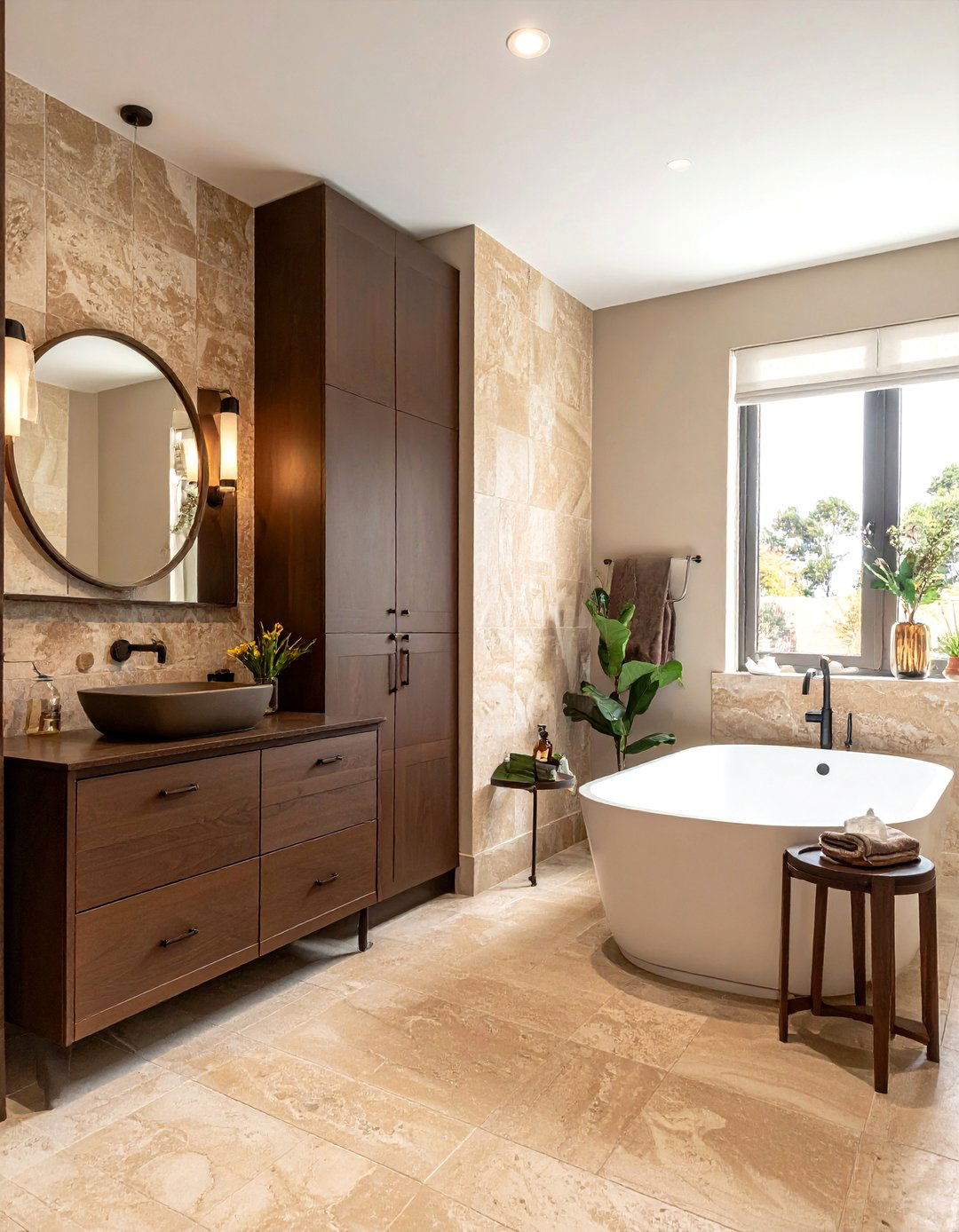 Brown and tan bathroom - 30 two-tone bathroom ideas