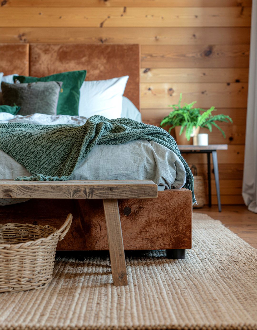 Brown faux suede bed - 30 upholstered bed ideas