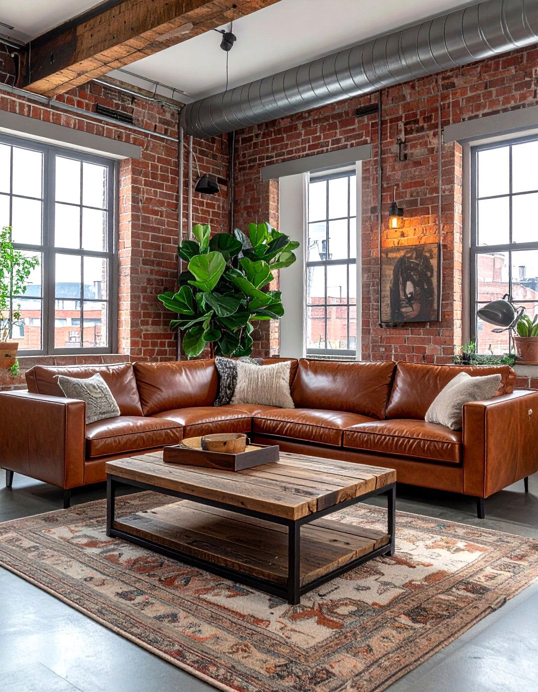 Brown leather track arm sofa - 30 living room track arm sofa ideas