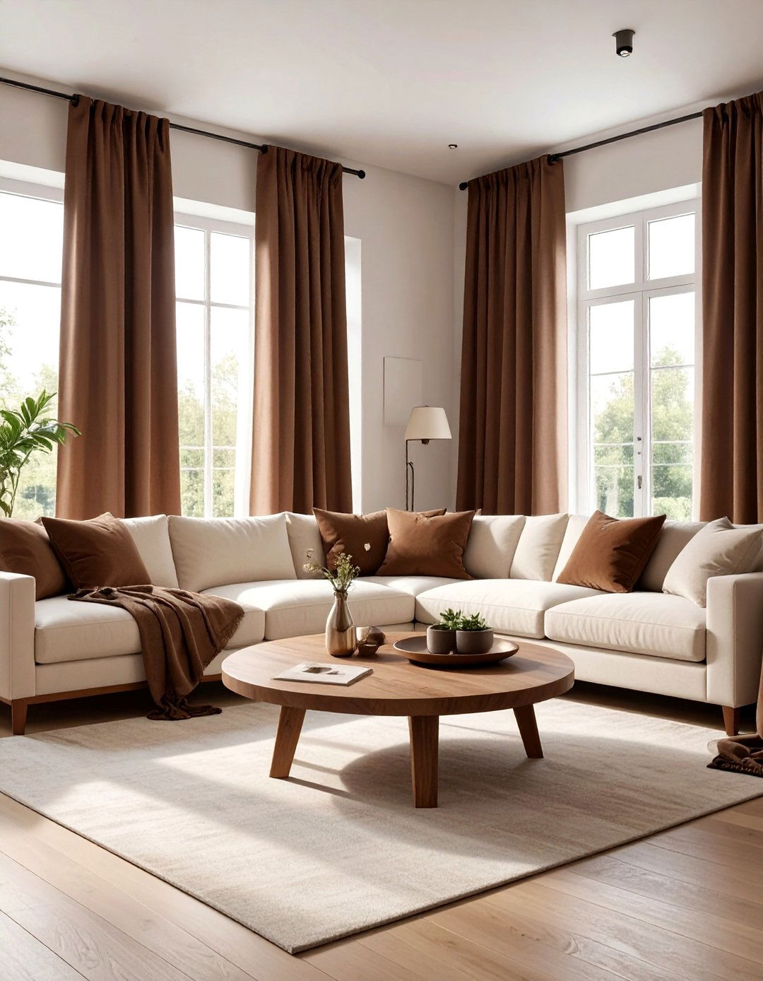 Brown linen curtain - 30 Lonny decor ideas