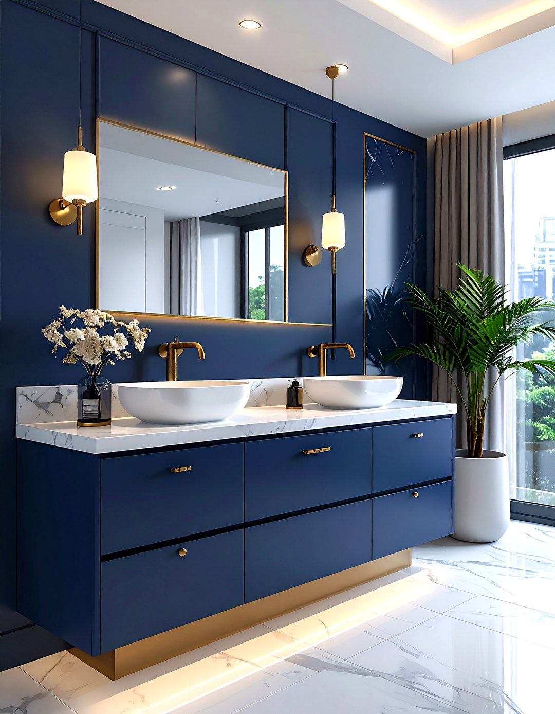 Brushed Gold Wall Mounted Sink Faucet - 30 wall-mounted faucet ideas