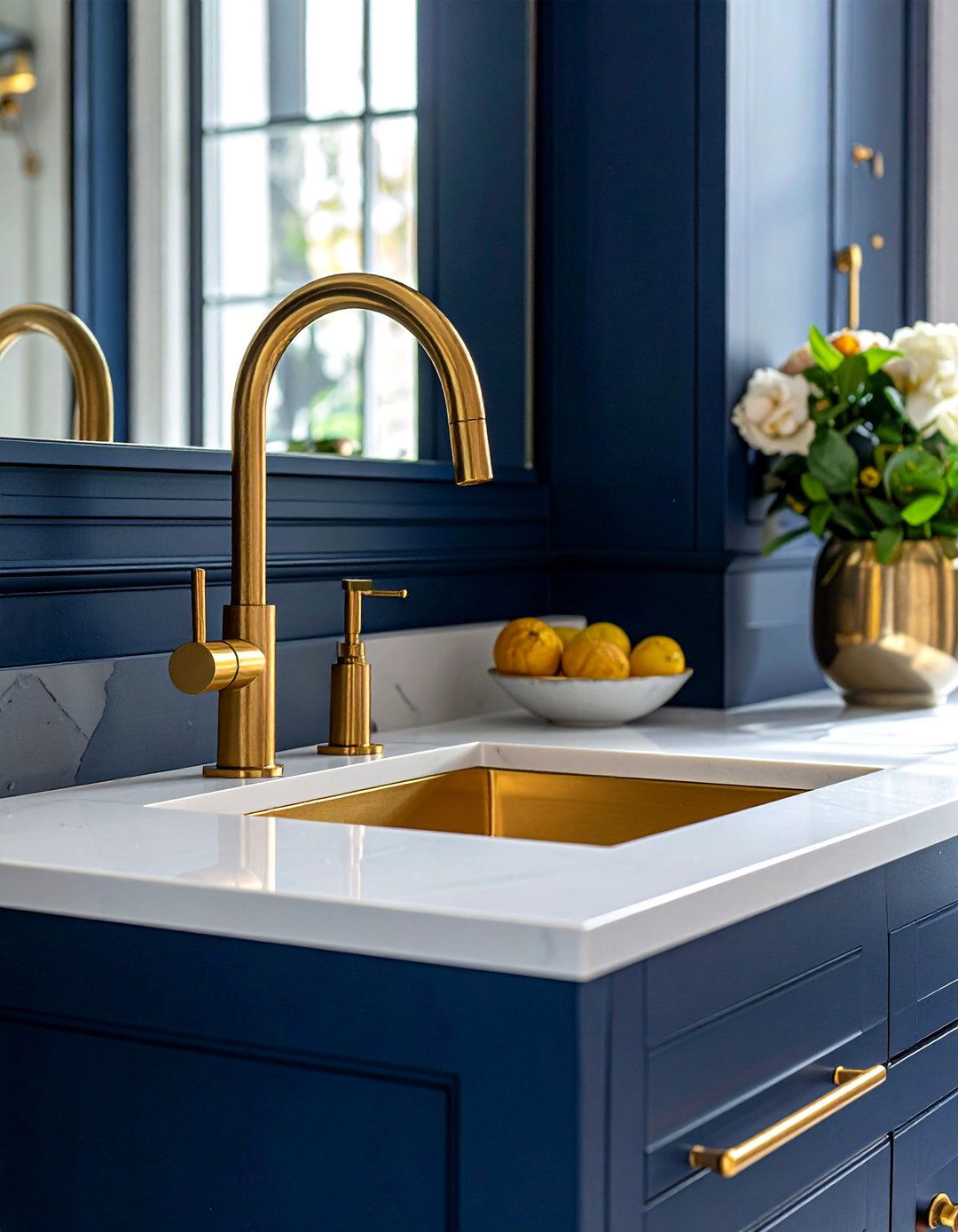 Brushed Gold Waterfall Faucet - 30 waterfall faucet ideas