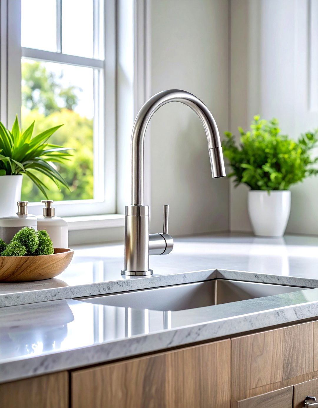 Brushed Nickel Faucet - 30 touchless faucet ideas