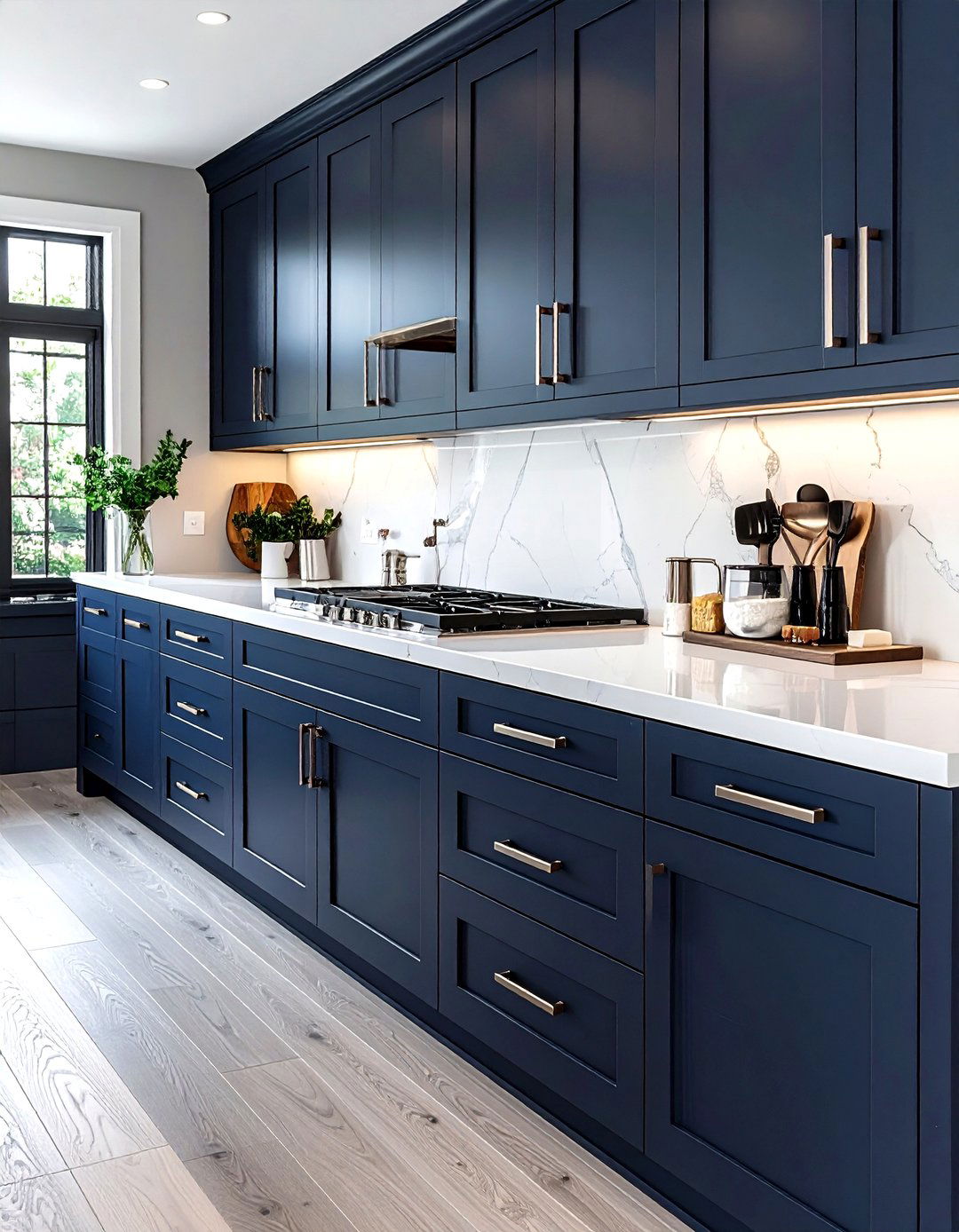 Brushed Nickel Hardware For Navy Cabinets - 30 nickel kitchen hardware ideas
