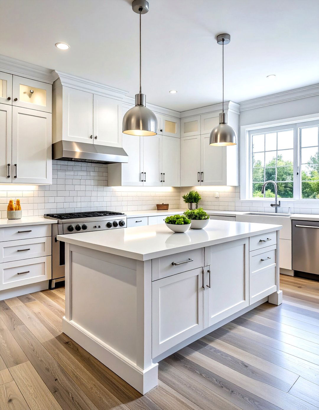 Brushed Nickel Hardware White Cabinets - 30 nickel accent kitchen ideas