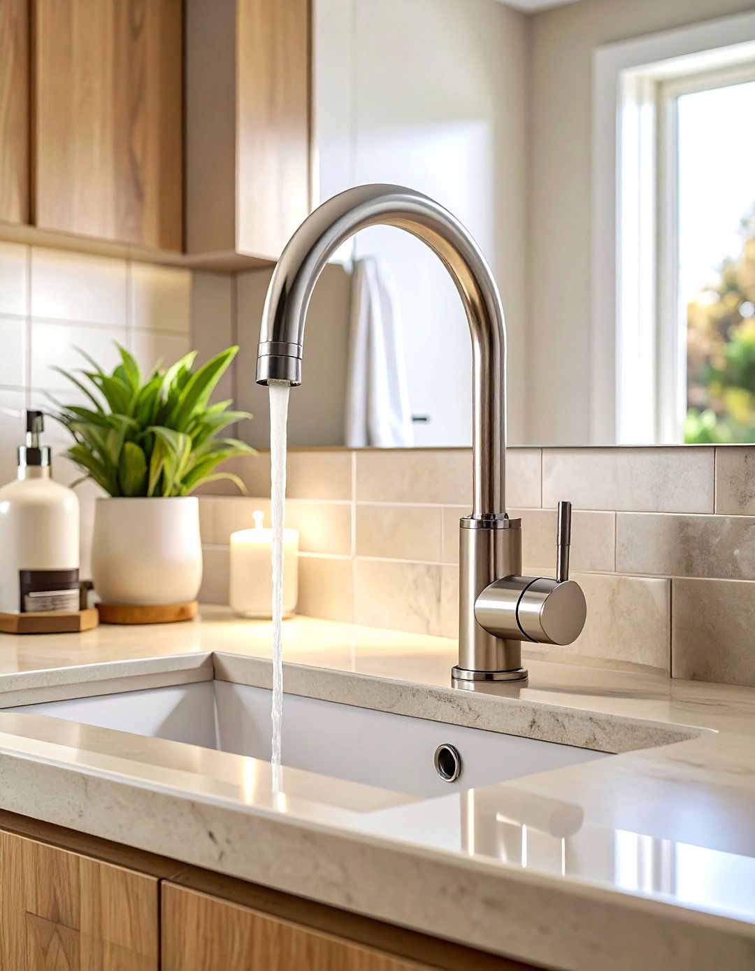 Brushed Nickel Waterfall Faucet - 30 waterfall faucet ideas