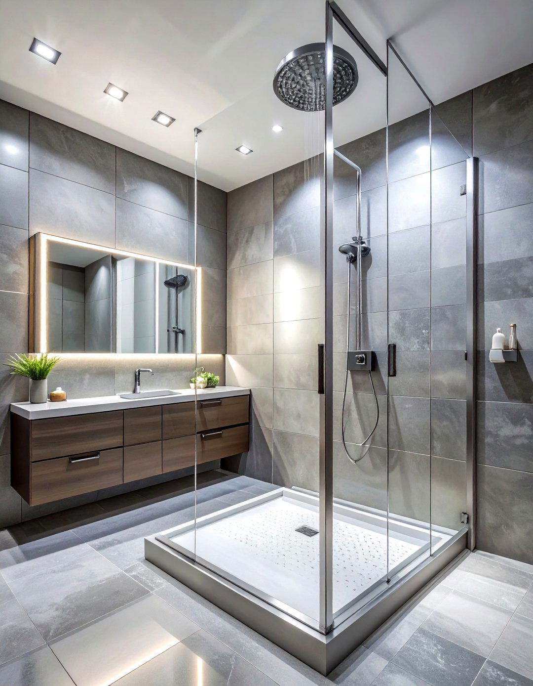 Brushed Steel Shower Panel - 30 stainless steel bathroom ideas
