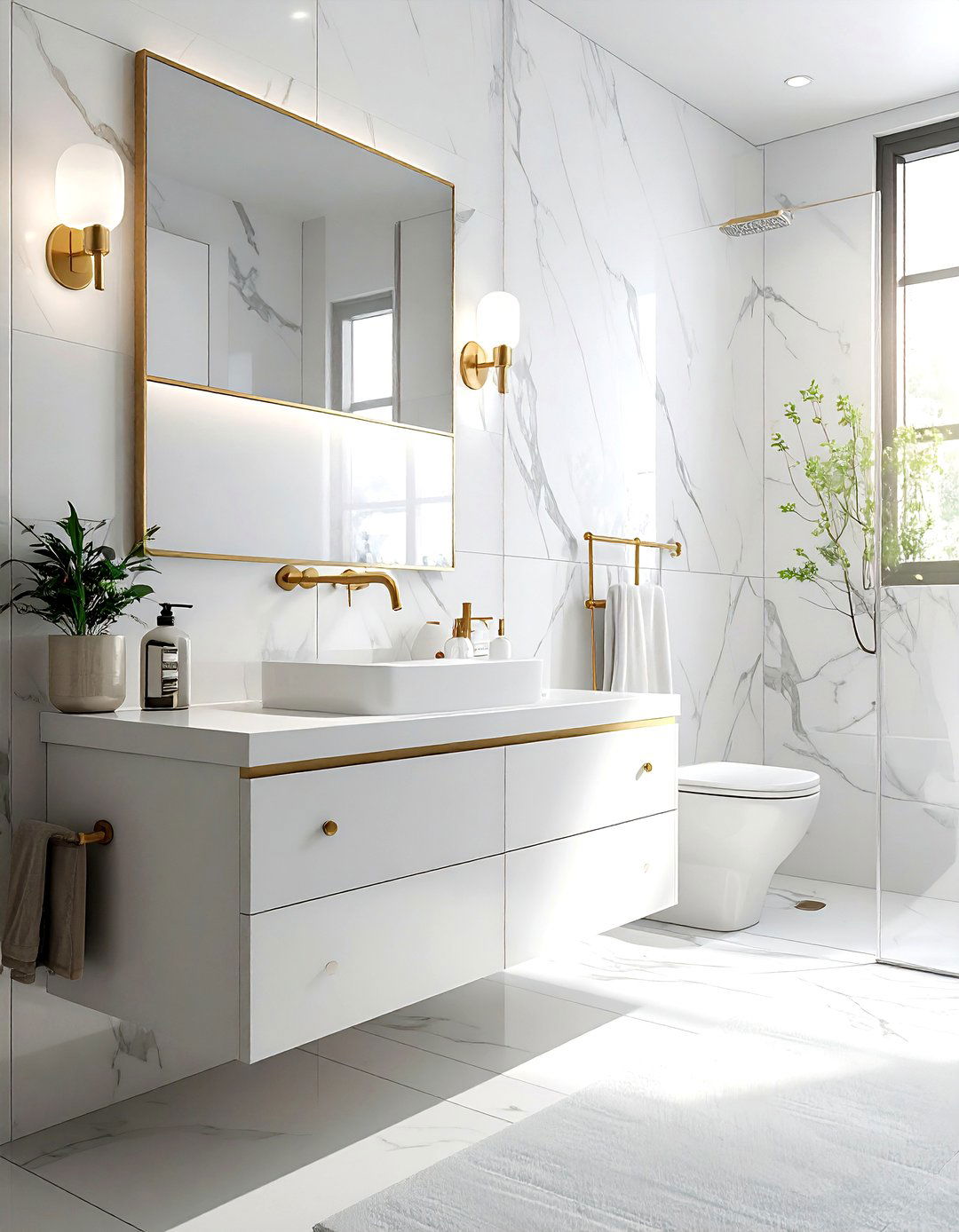 Brushed brass hardware - 30 textured decor ideas