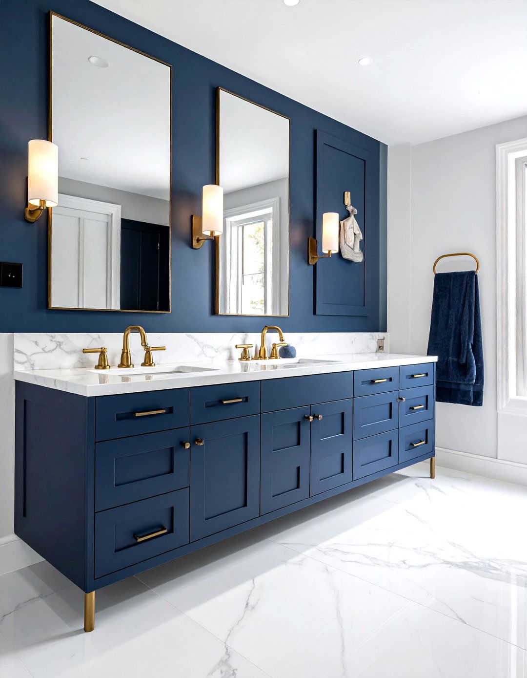 Brushed brass hardware - 30 bathroom plumbing ideas