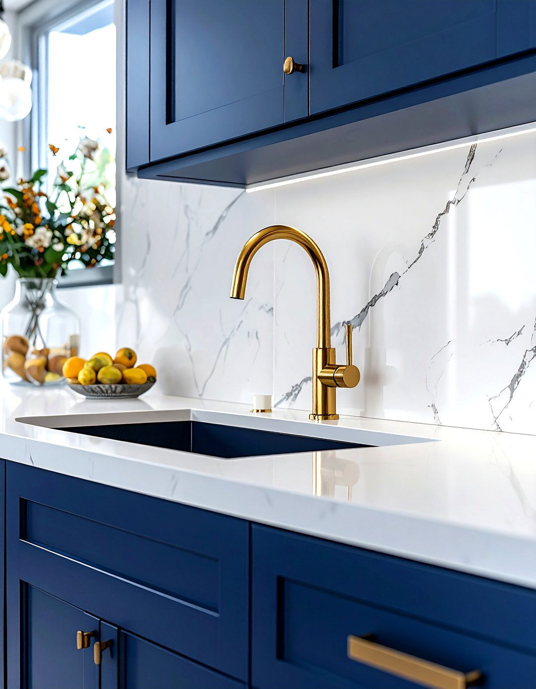 Brushed gold bridge kitchen faucet - 30 wall-mount kitchen faucet ideas