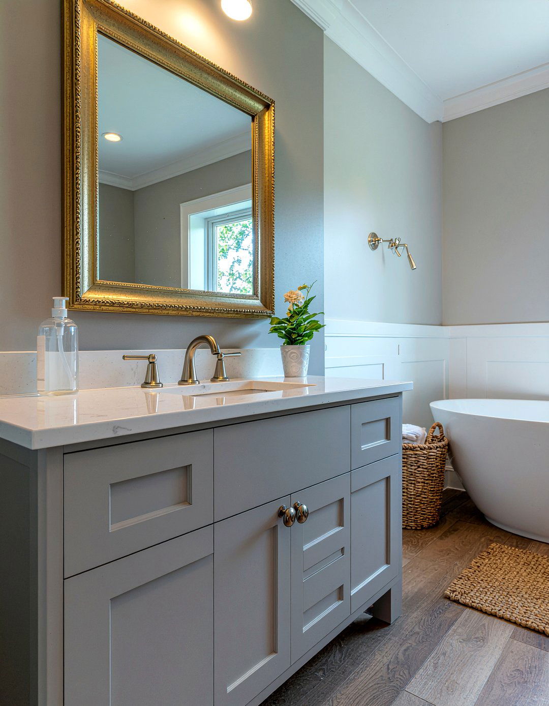 Brushed nickel and gold - 30 mixed metal bathroom ideas