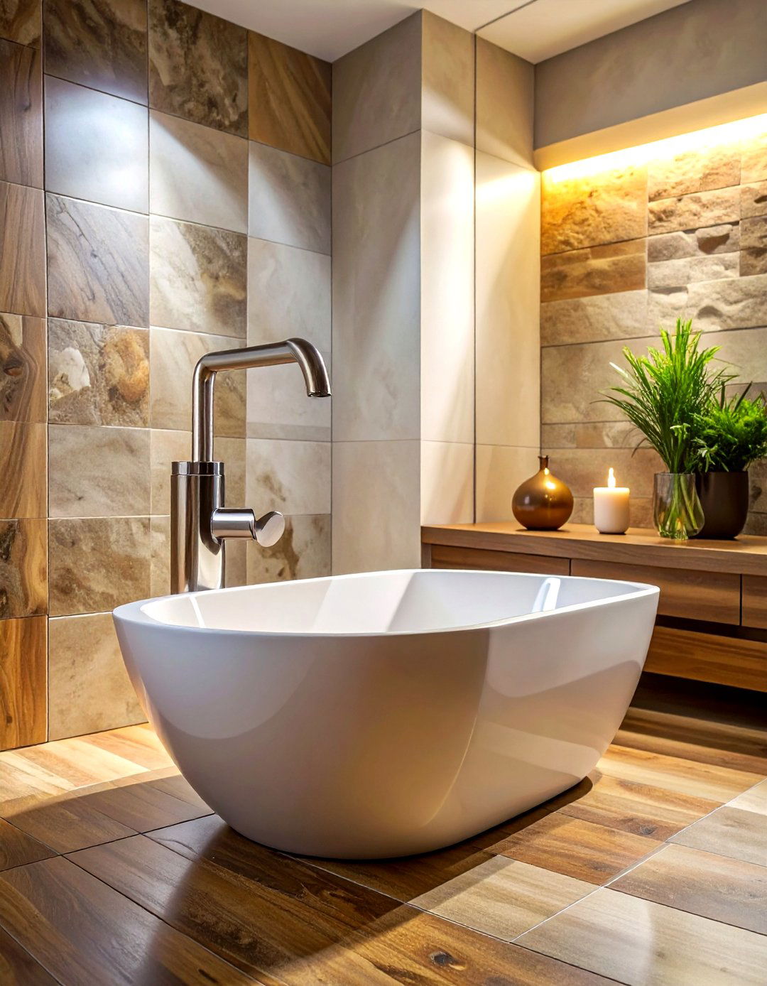 Brushed nickel tub faucet - 30 bathtub faucet ideas