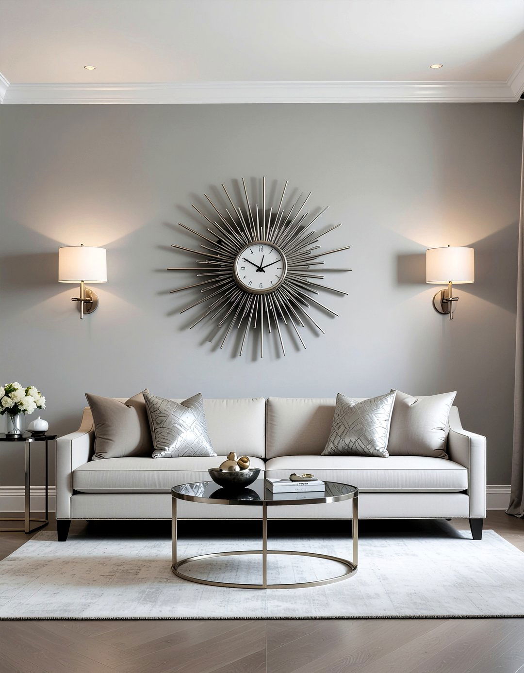 Brushed nickel wall decor - 30 mixed metal dining room ideas