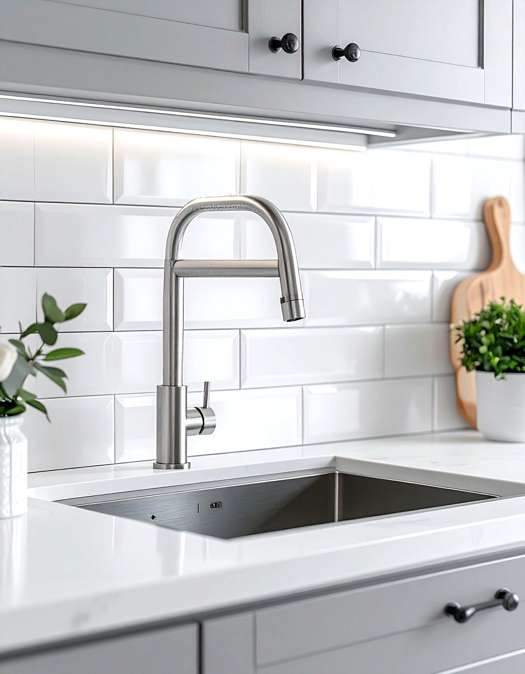 Brushed nickel wall mount faucet - 30 wall-mount kitchen faucet ideas