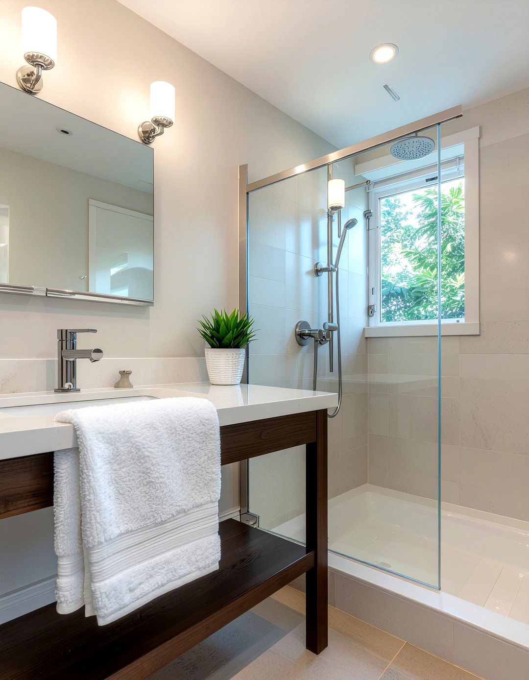 Brushed steel towel bar - 30 bathroom fixture accent ideas