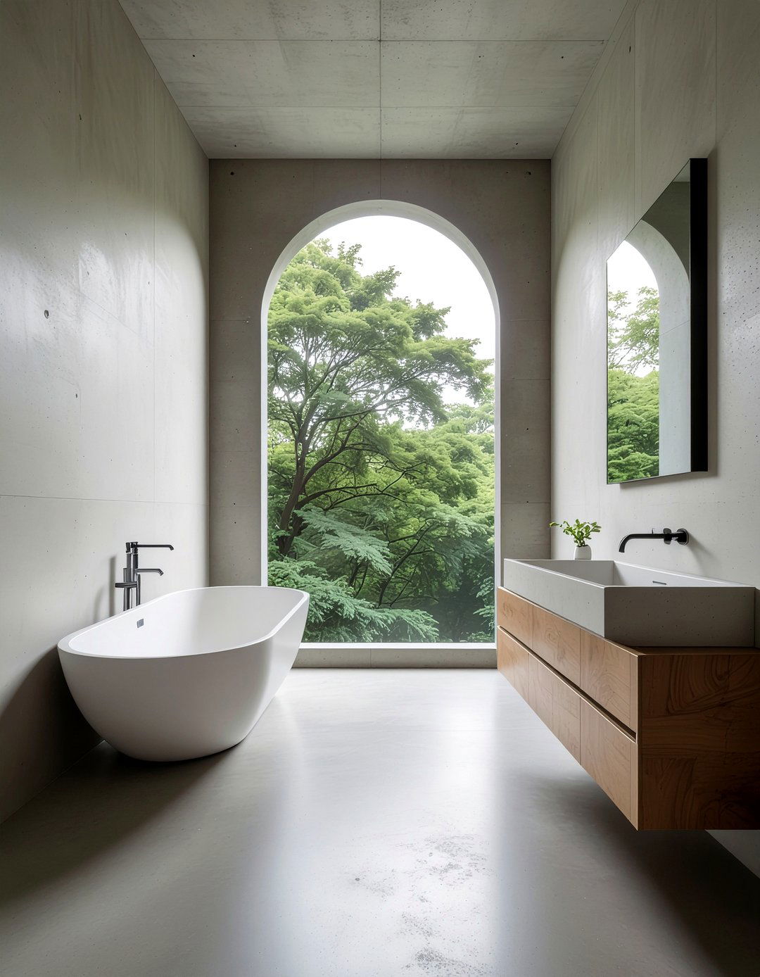 Brutalist Bathroom Concrete - 30 bathroom concrete floor ideas