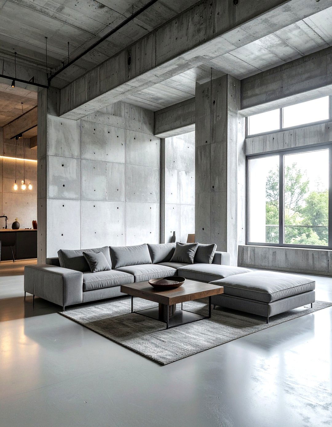 Brutalist concrete interior - 30 unique decor ideas
