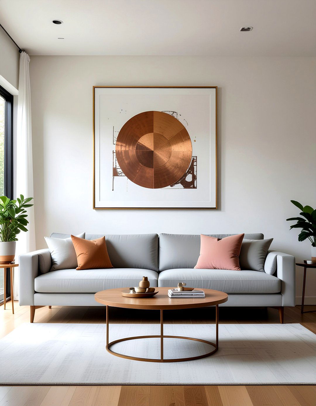 Brutalist metal wall art - 30 thrifted living room ideas