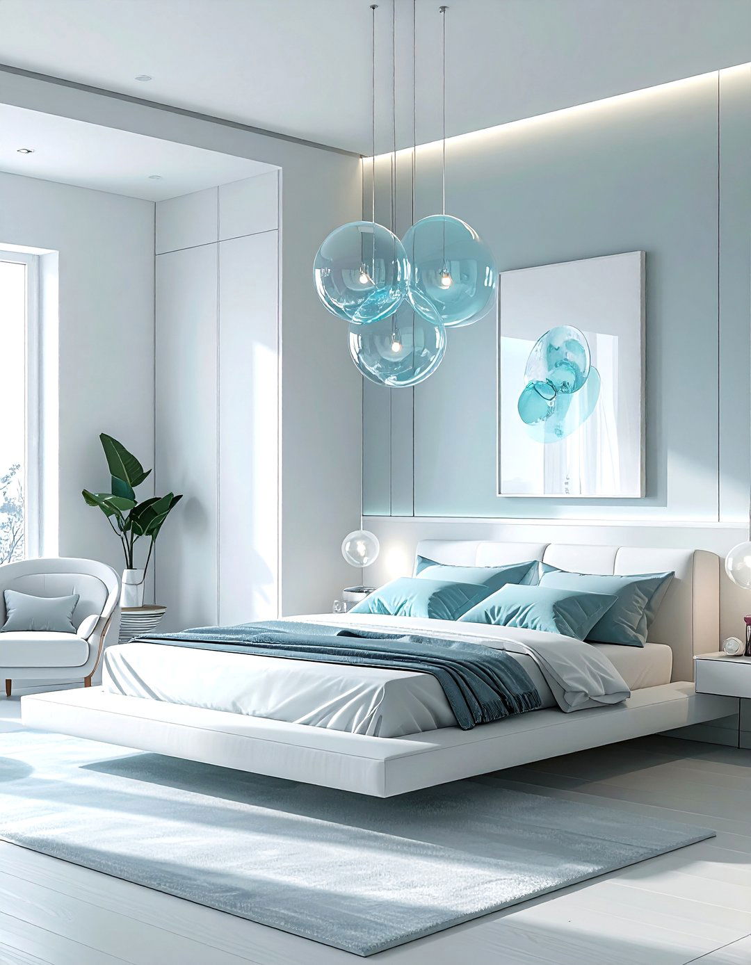 Bubble Glass Chandelier - 30 bedroom chandelier ideas